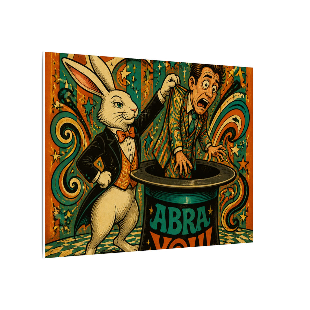 Magic Hat Rabbit Wall Art Canvas 16×20 Psychedelic Cafe Decor Maximalist Print
