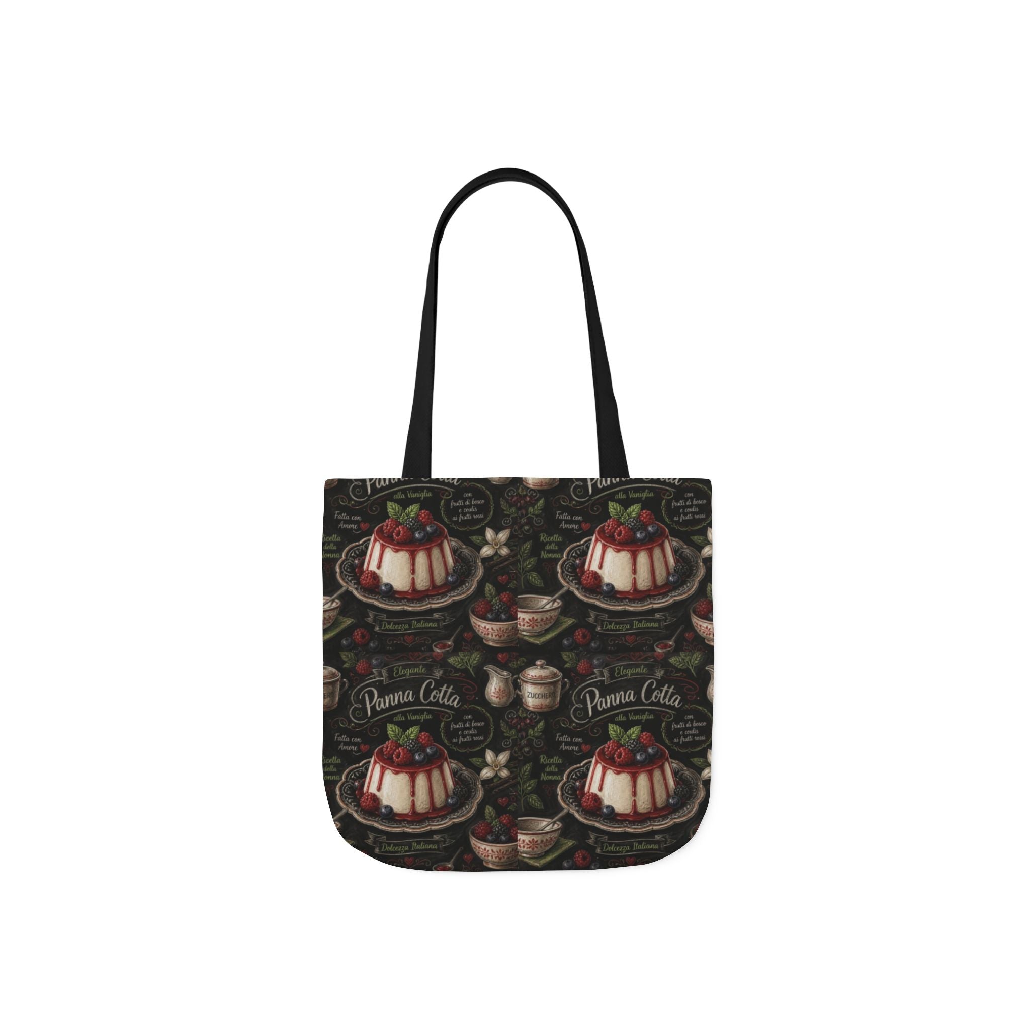 Panna Cotta Canvas Tote Bag Mediterranean Kitchen Chalk Art Design Italian Cottagecore Gift