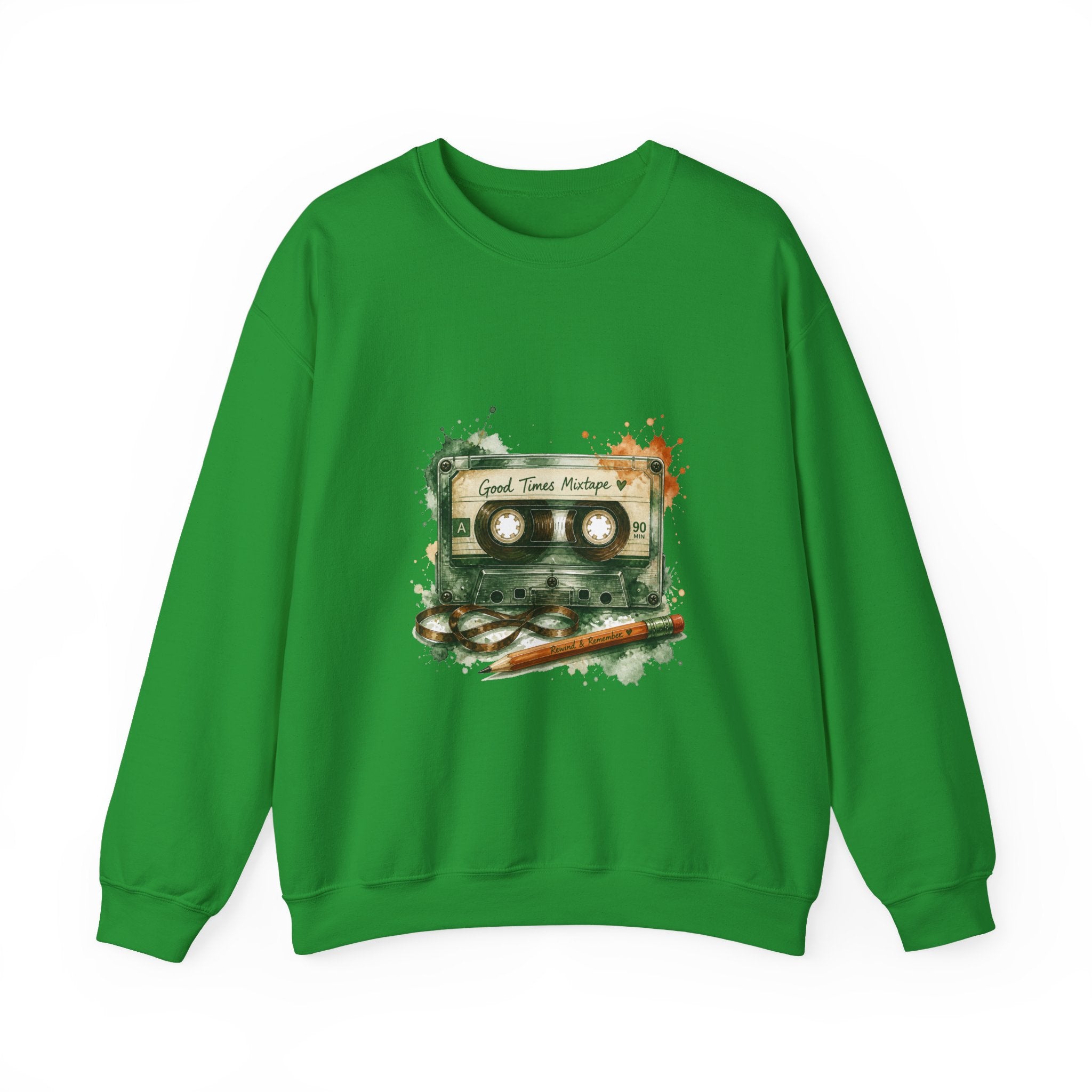 Matching Couple Sweatshirt - Vinyl & Cassette Matching Couple Premium Fleece Sweatshirt Watercolor Art His Hers Birthday Gift - Design B