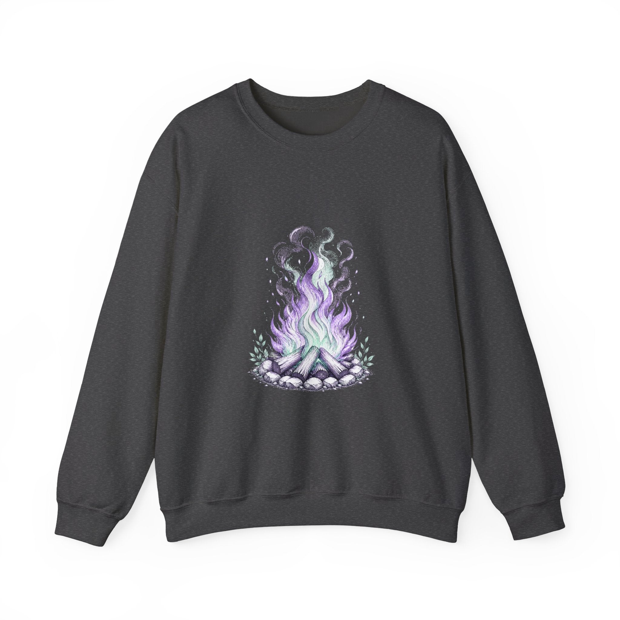 Matching Couple Sweatshirt - Wildfire & Waterfall Matching Couple Crewneck Sweatshirt Hand-Drawn Art His Hers Best Friend Gift - Design A