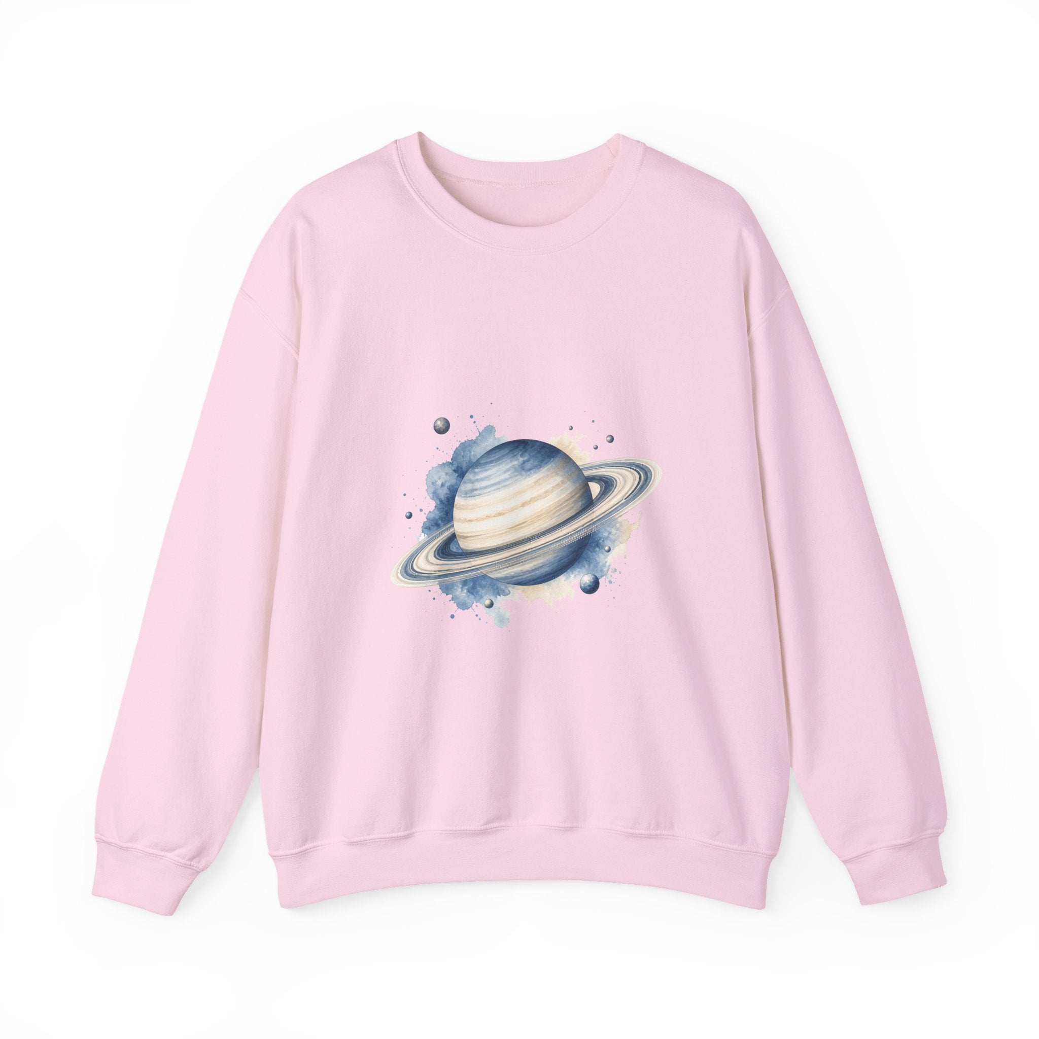 Matching Couple Sweatshirt - Saturn & Jupiter Matching Couple Crewneck Sweatshirt Watercolor Art His Hers Engagement Gift - Design A