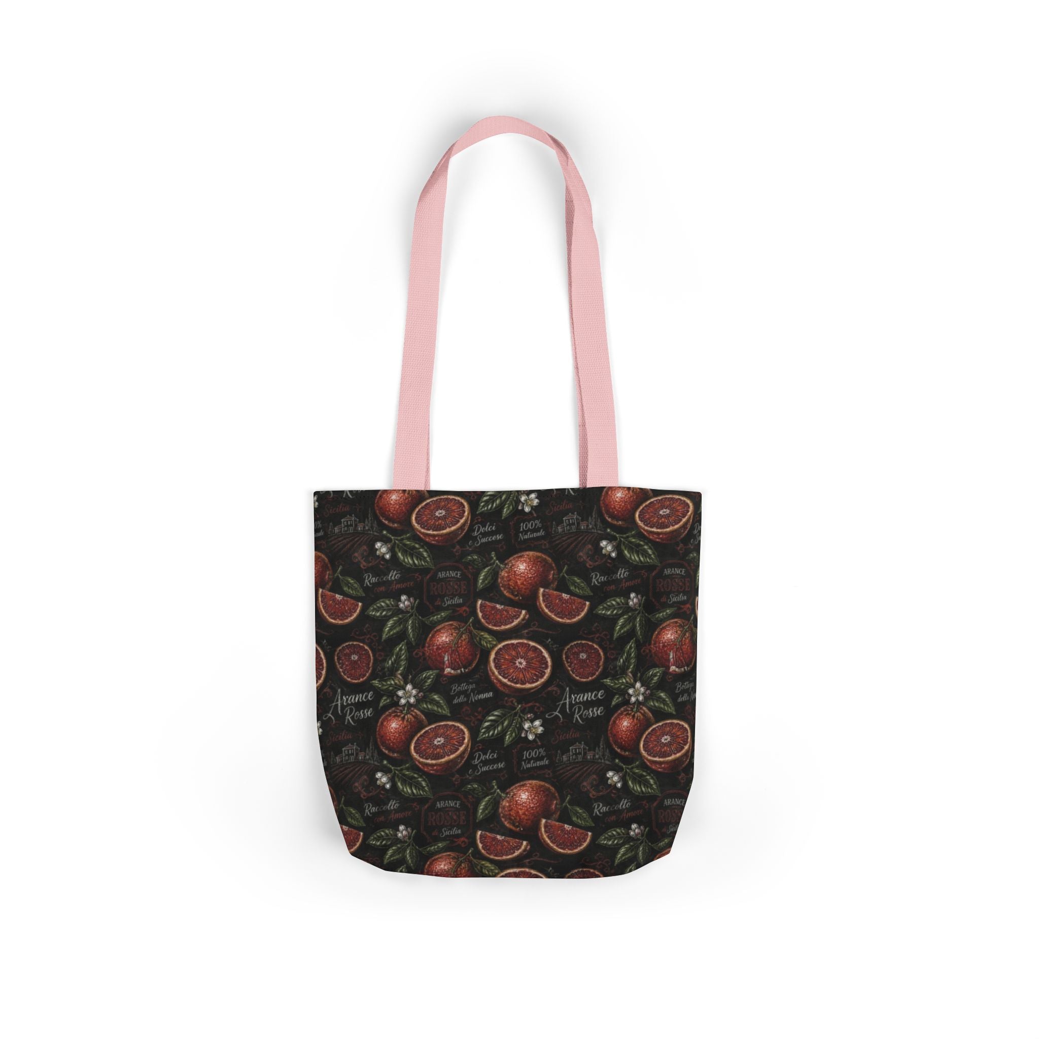 Blood Oranges Canvas Tote Bag Mediterranean Kitchen Chalk Art Design Italian Cottagecore Gift