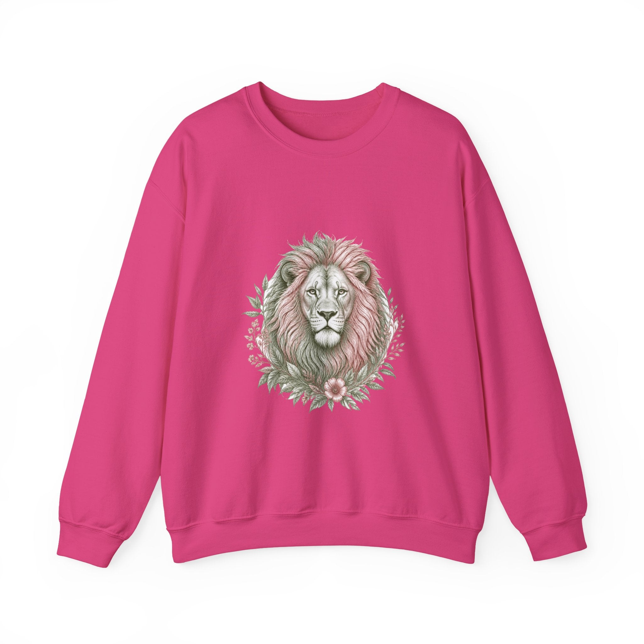 Matching Couple Sweatshirt - Lion & Lamb Matching Couple Premium Fleece Sweatshirt Hand-Drawn Art His Hers Anniversary Gift - Design A