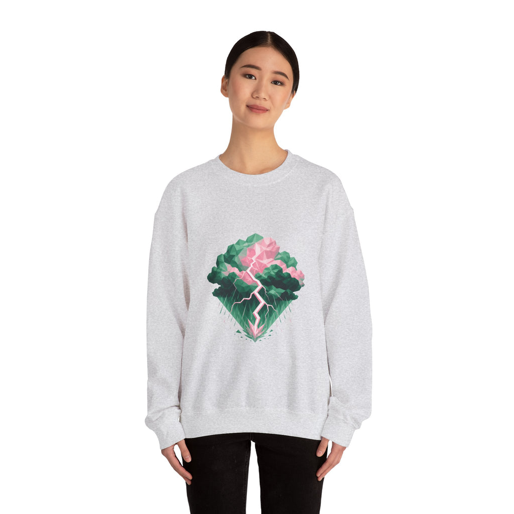 Matching Couple Sweatshirt - Storm & Rainbow Matching Couple Comfort Colors Crew Geometric Art His Hers Love Gift - Design A