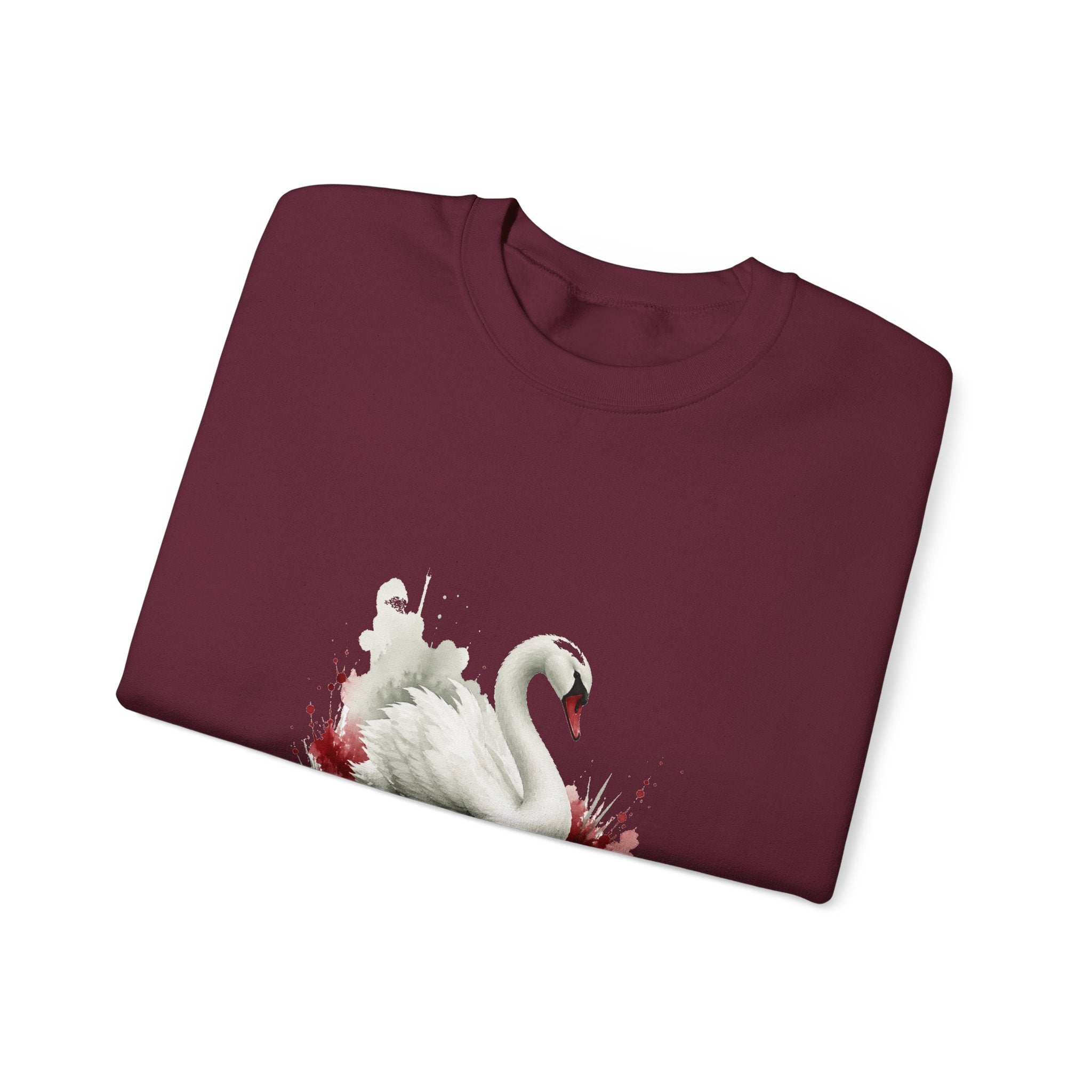 Matching Couple Sweatshirt - Raven & Swan Matching Couple Comfort Colors Crew Watercolor Art His Hers Birthday Gift - Design B