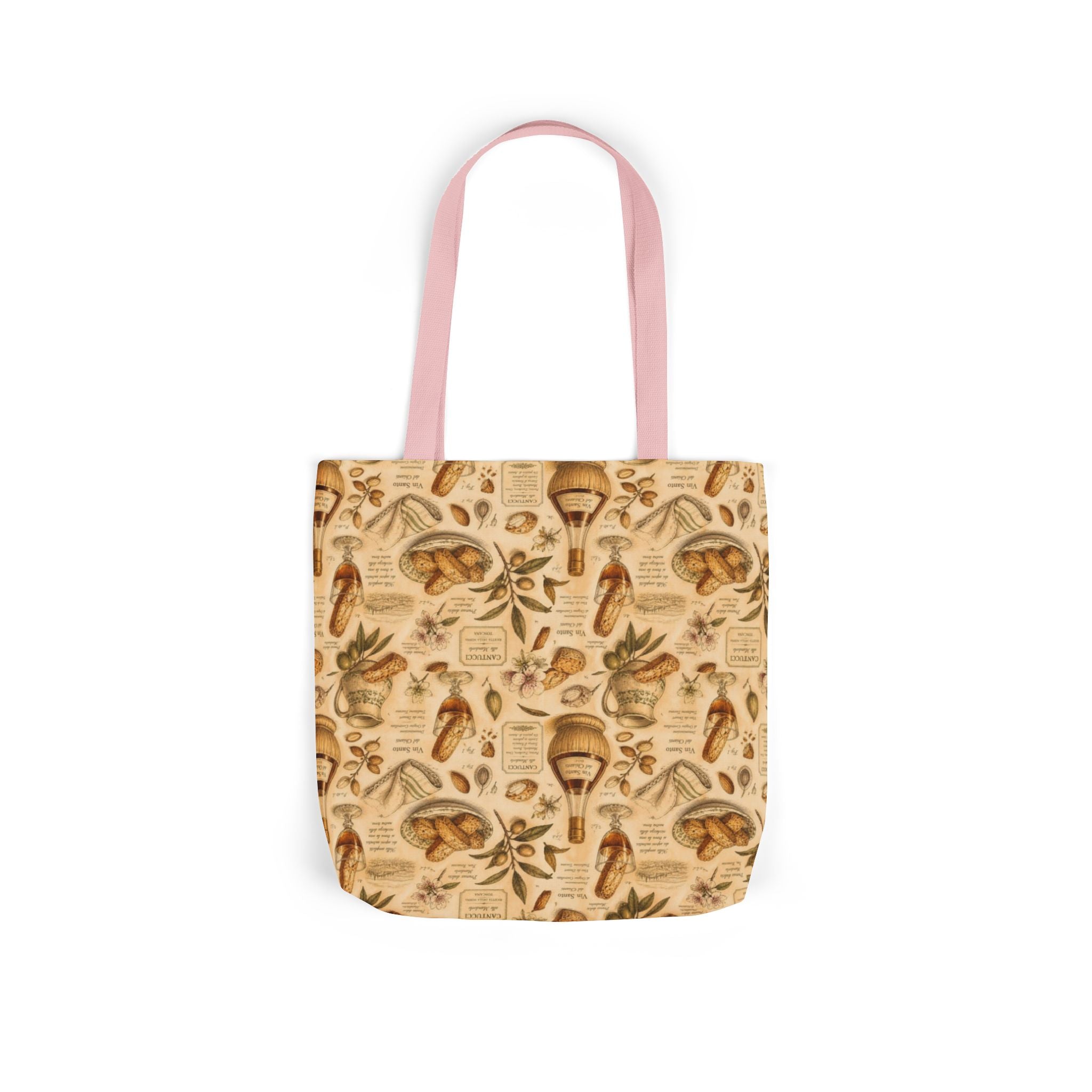 Biscotti & Vin Santo Canvas Tote Bag Mediterranean Kitchen Botanical Design Italian Cottagecore Gift