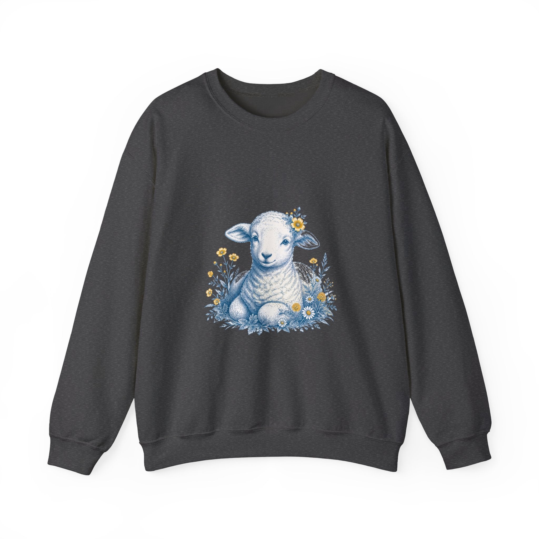 Matching Couple Sweatshirt - Lion & Lamb Matching Couple Comfort Colors Crew Vintage Art His Hers Honeymoon Gift - Design B