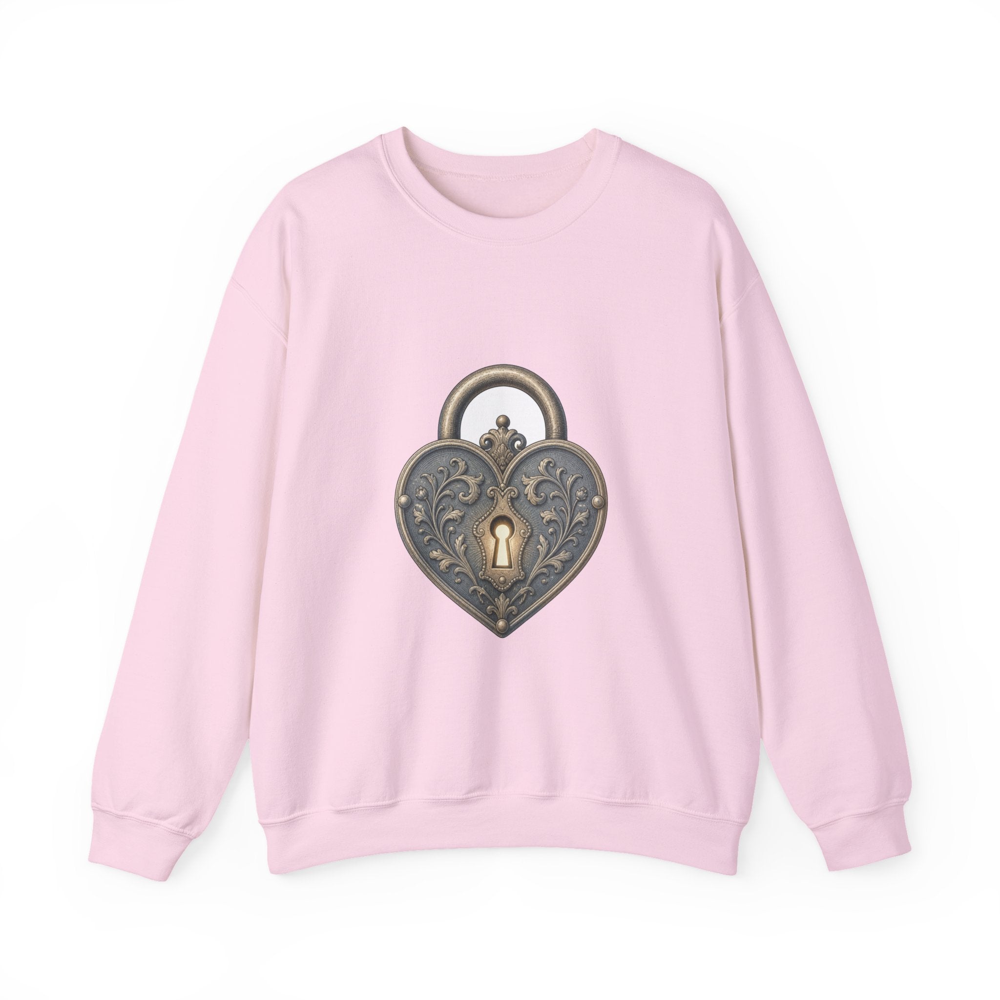 Matching Couple Sweatshirt - Key & Lock Matching Couple Premium Fleece Sweatshirt Vintage Art His Hers Honeymoon Gift - Design B