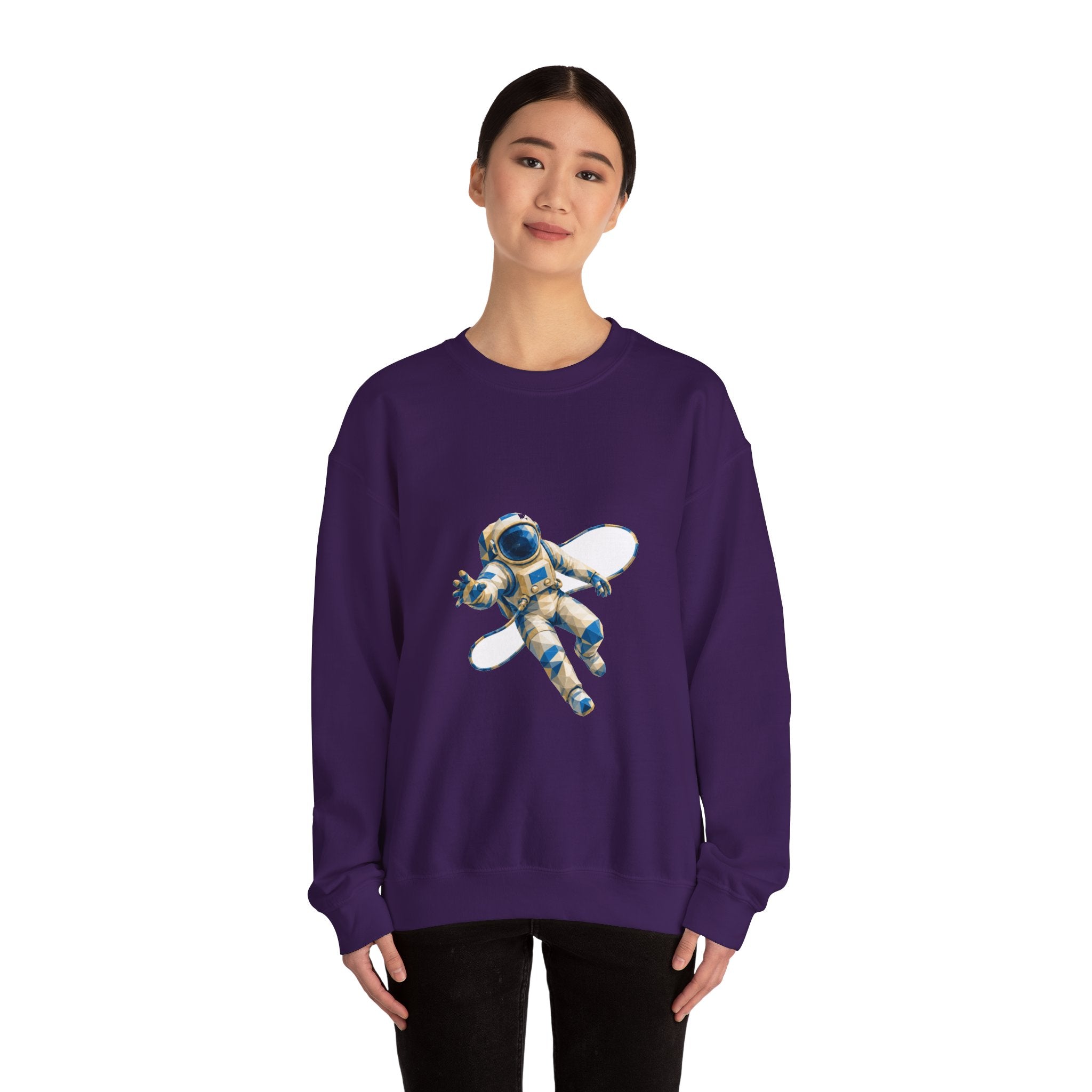 Matching Couple Sweatshirt - Astronaut & Planet Matching Couple Premium Fleece Sweatshirt Geometric Art His Hers Love Gift - Design A