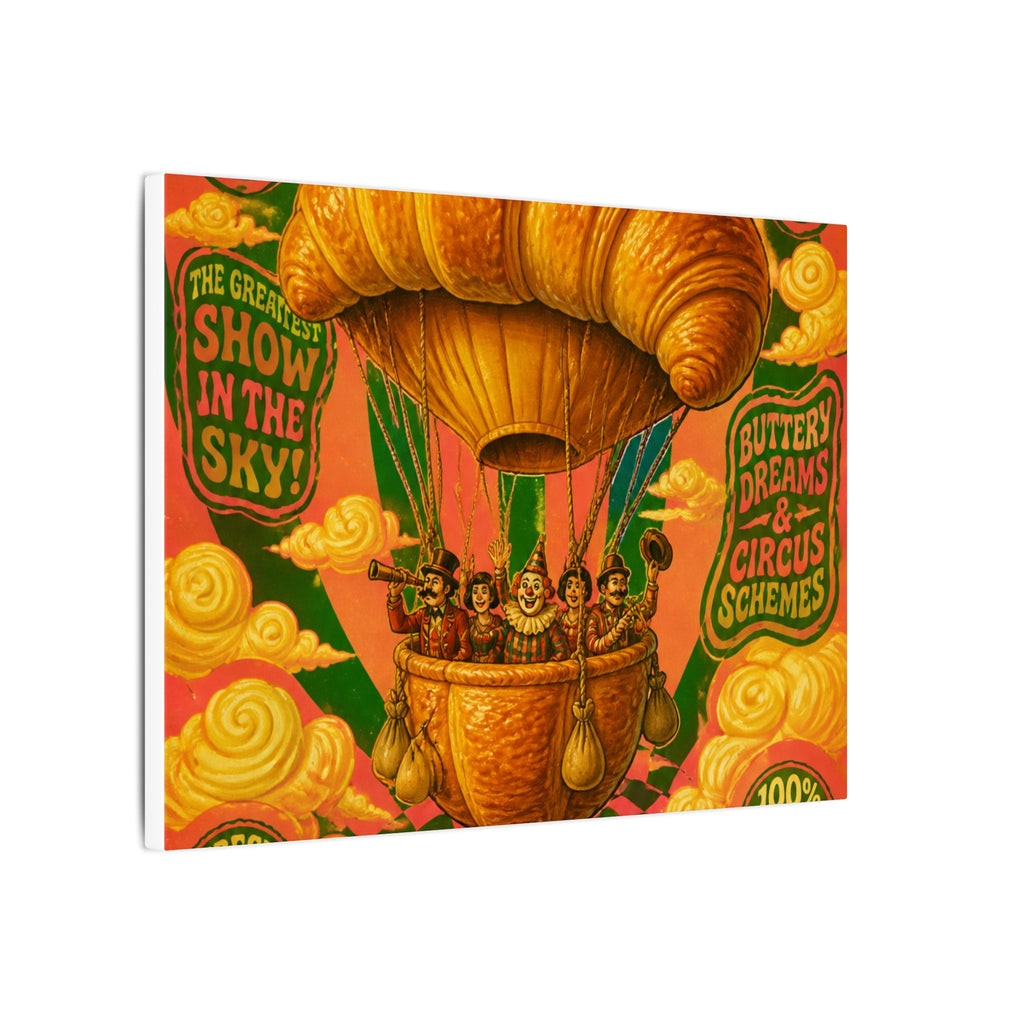 Croissant Hot Air Balloon Wall Art Canvas 24×36 Psychedelic Dining Room Decor Maximalist Print