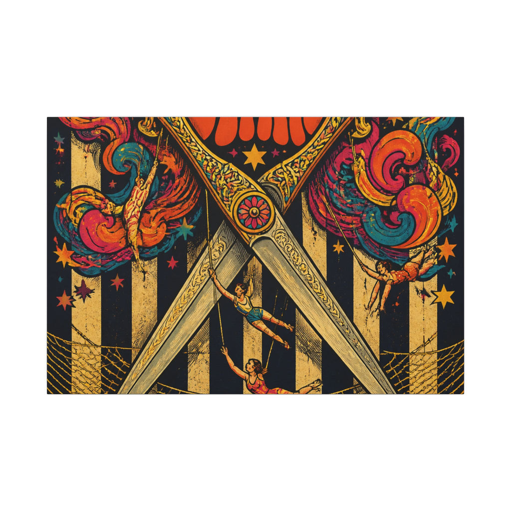 Giant Scissors Trapeze Wall Art Canvas 16×20 Psychedelic Cafe Decor Maximalist Print