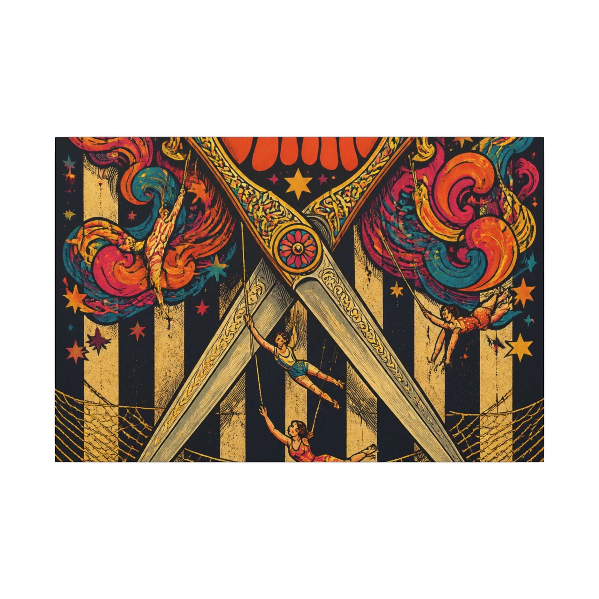 Giant Scissors Trapeze Wall Art Canvas 16×20 Psychedelic Cafe Decor Maximalist Print