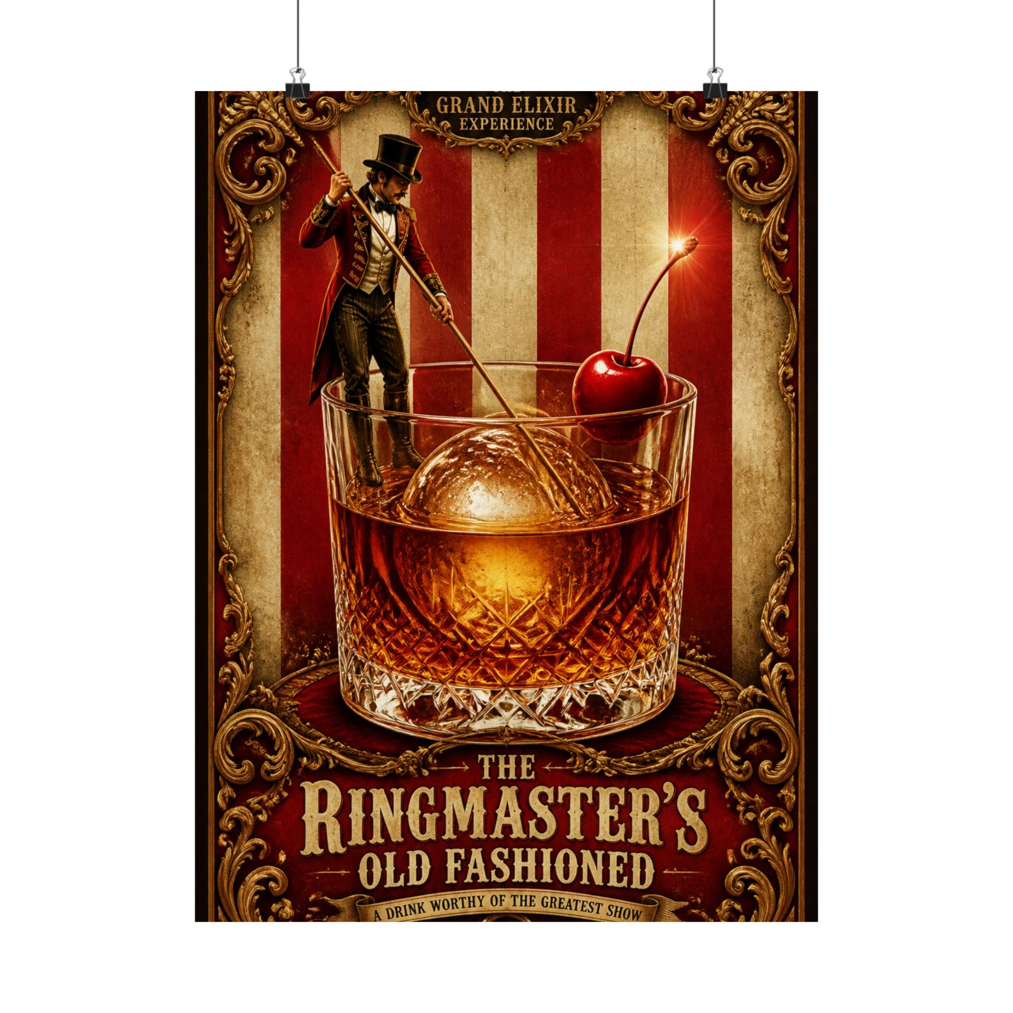 Old Fashioned Ringmaster Wall Art Poster 18×24 Baroque Home Office Decor Maximalist Print