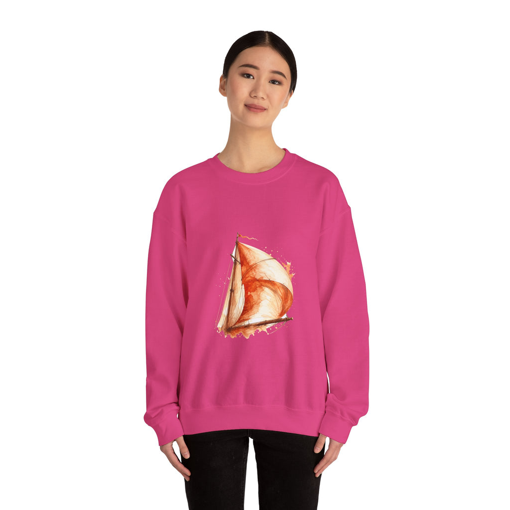 Matching Couple Sweatshirt - Anchor & Sail Matching Couple Crewneck Sweatshirt Watercolor Art His Hers Engagement Gift - Design B