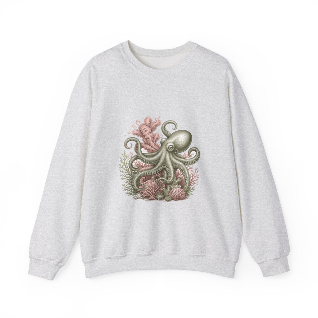 Matching Couple Sweatshirt - Octopus & Jellyfish Matching Couple Premium Fleece Sweatshirt Vintage Art His Hers Honeymoon Gift - Design A