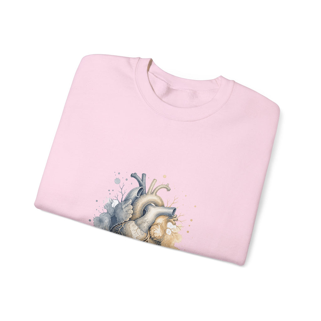 Matching Couple Sweatshirt - Robot & Heart Matching Couple Comfort Colors Crew Watercolor Art His Hers Birthday Gift - Design B