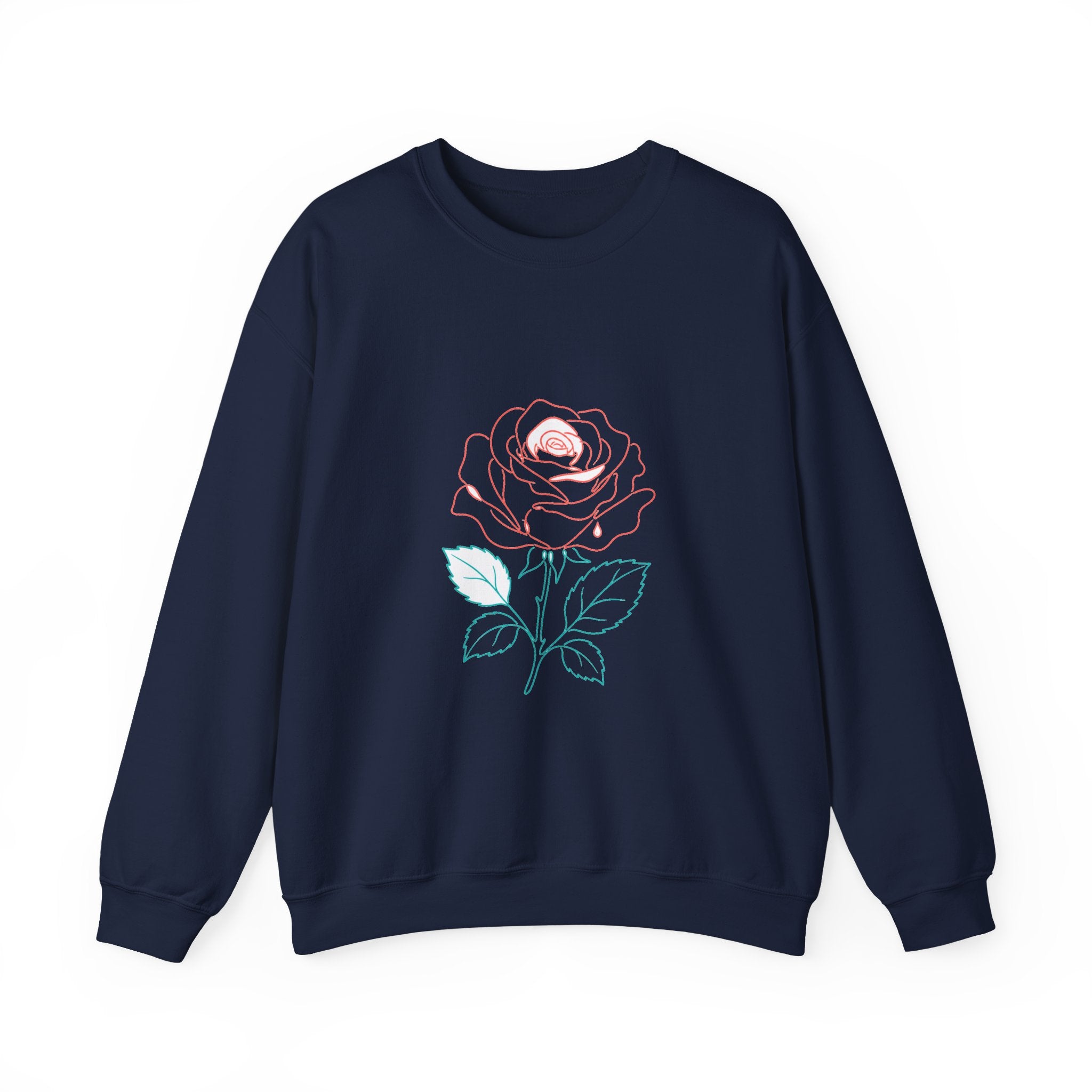 Matching Couple Sweatshirt - Rose & Thorn Matching Couple Comfort Colors Crew Minimalist Art His Hers Christmas Gift - Design A