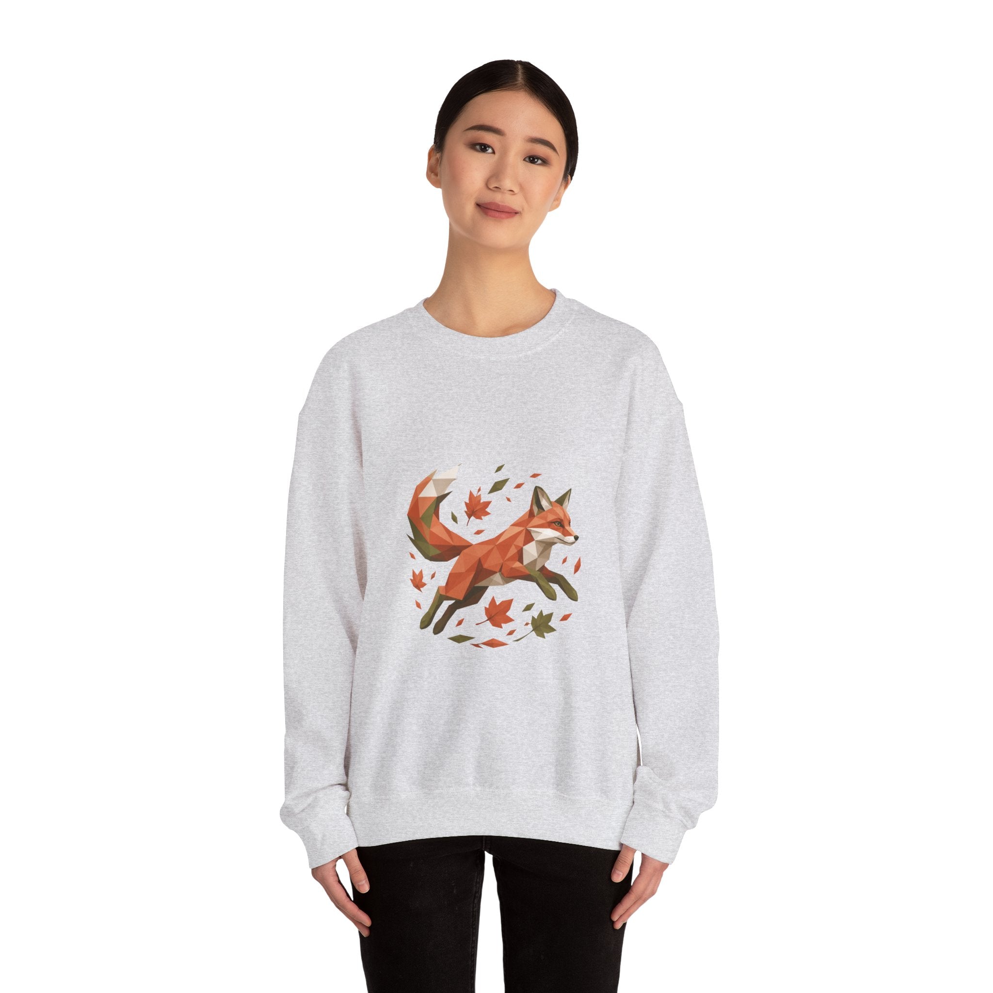 Matching Couple Sweatshirt - Fox & Rabbit Matching Couple Comfort Colors Crew Geometric Art His Hers Love Gift - Design A