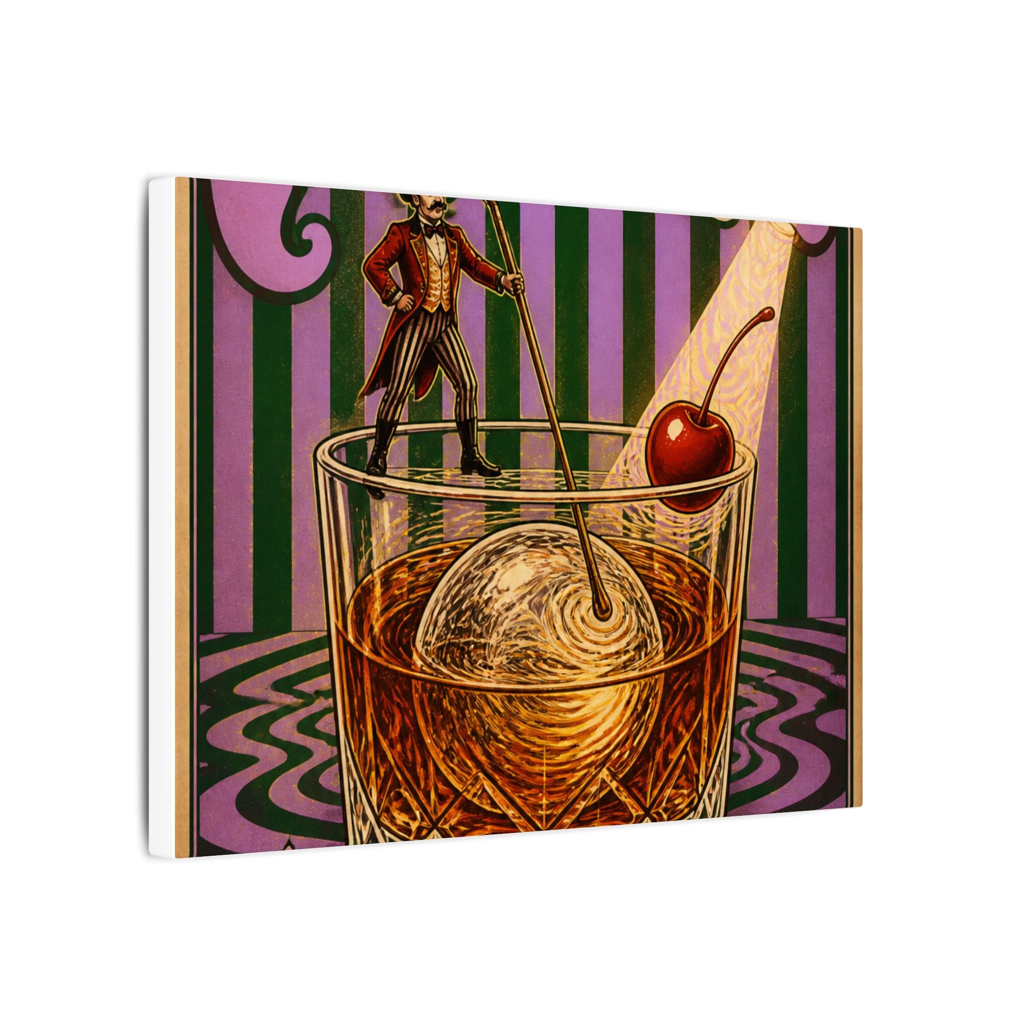 Old Fashioned Ringmaster Wall Art Canvas 24×36 Psychedelic Dining Room Decor Maximalist Print