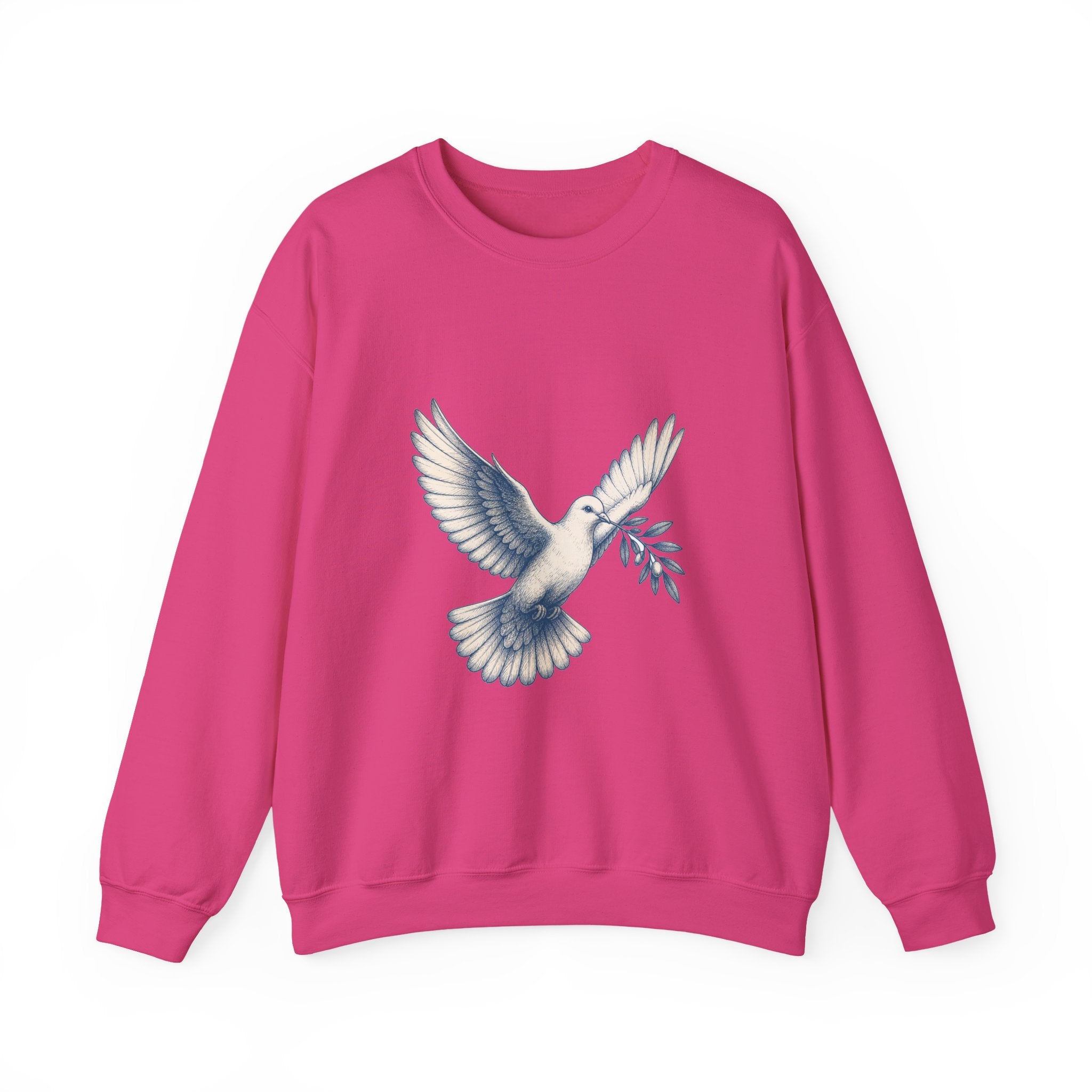Matching Couple Sweatshirt - Wolf & Dove Matching Couple Premium Fleece Sweatshirt Hand-Drawn Art His Hers Anniversary Gift - Design B