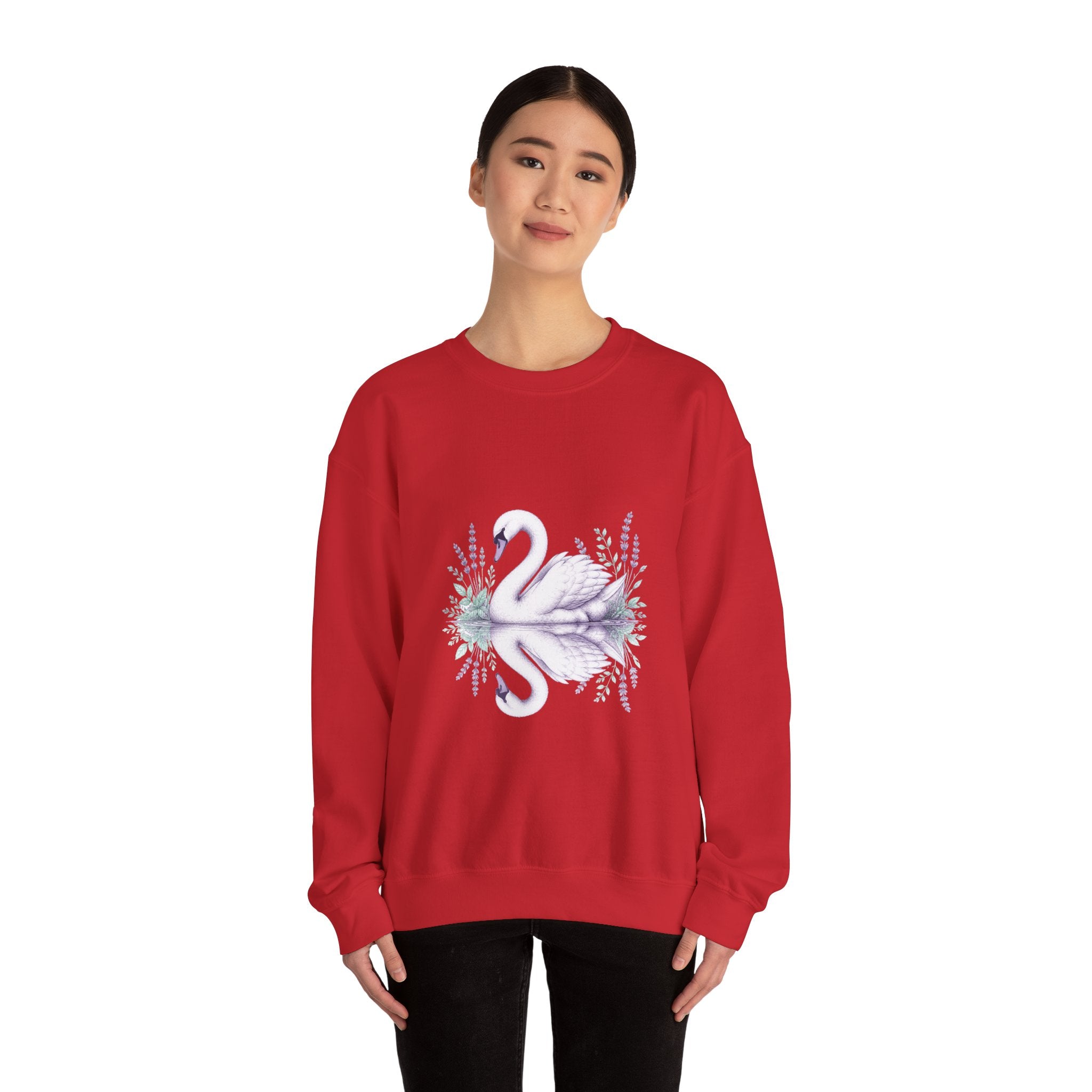 Matching Couple Sweatshirt - Raven & Swan Matching Couple Comfort Colors Crew Hand-Drawn Art His Hers Anniversary Gift - Design B