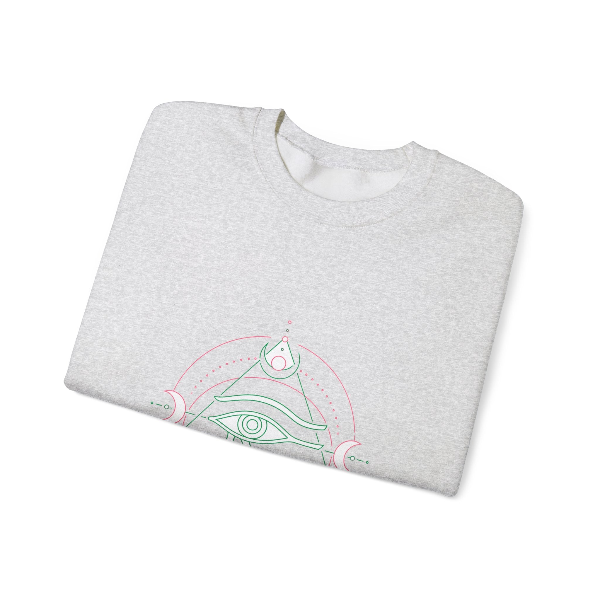 Matching Couple Sweatshirt - Eye of Ra & Horus Matching Couple Comfort Colors Crew Minimalist Art His Hers Christmas Gift - Design B