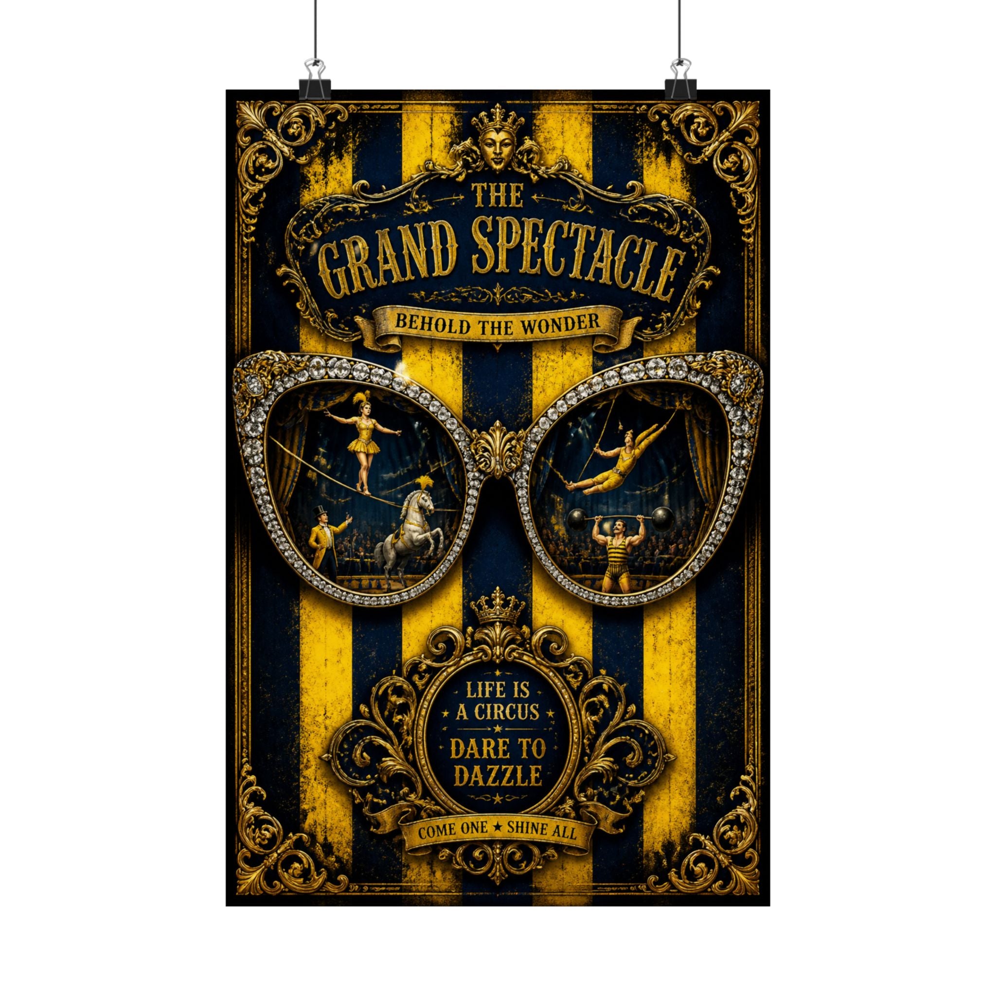 Sunglasses Circus Ring Wall Art Poster 18×24 Baroque Home Office Decor Maximalist Print