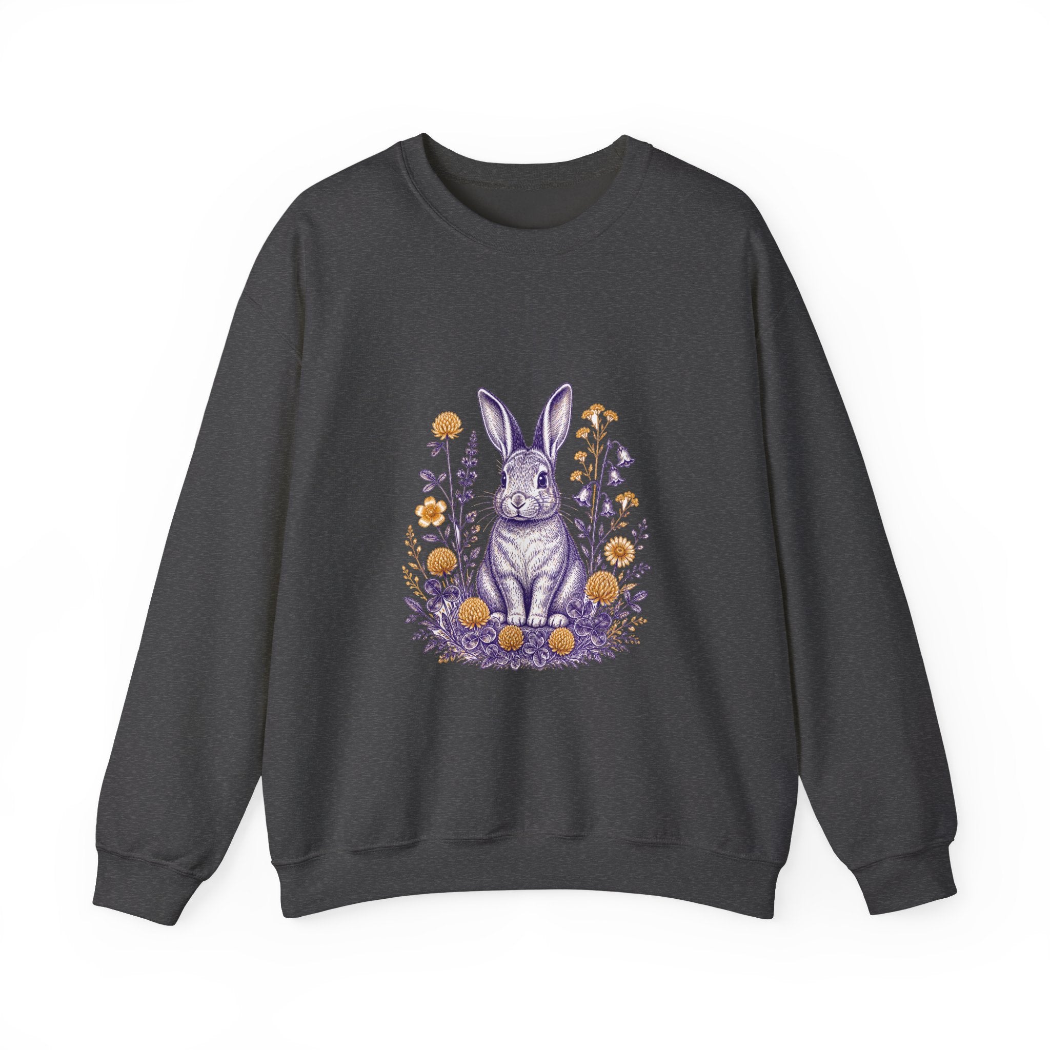 Matching Couple Sweatshirt - Fox & Rabbit Matching Couple Comfort Colors Crew Vintage Art His Hers Honeymoon Gift - Design B