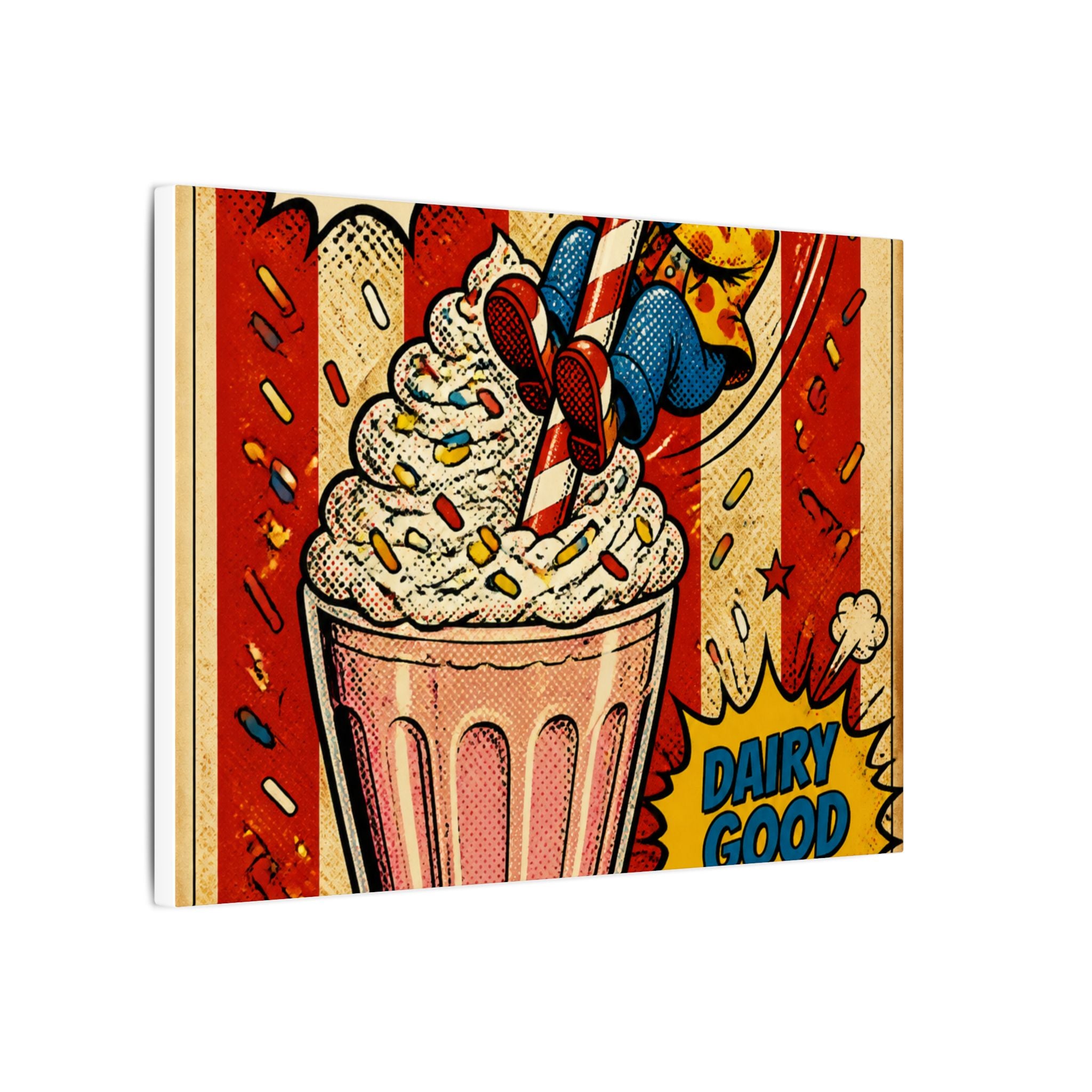 Milkshake Slide Clown Wall Art Canvas 24×36 Pop Art Restaurant Decor Maximalist Print