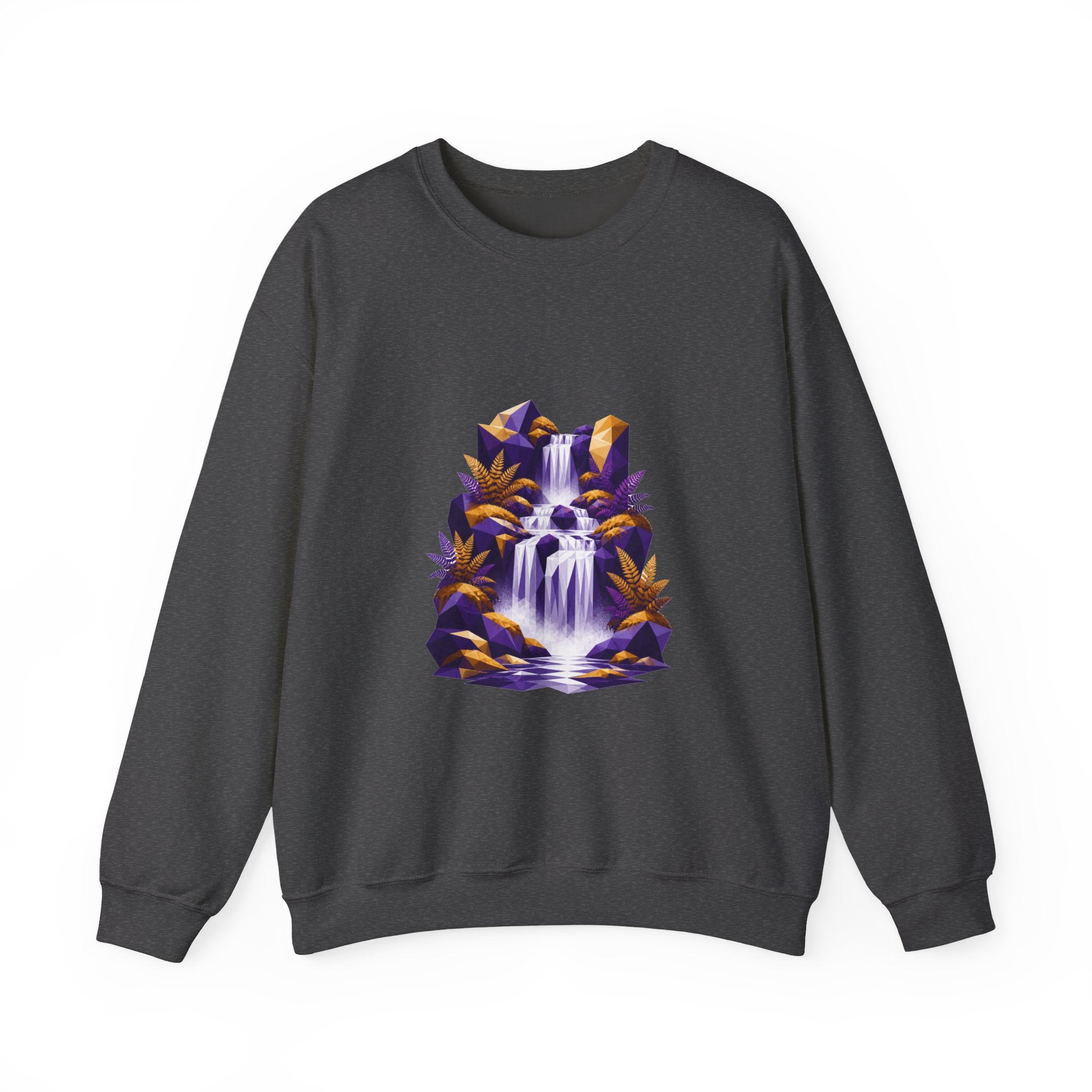 Matching Couple Sweatshirt - Wildfire & Waterfall Matching Couple Comfort Colors Crew Geometric Art His Hers Love Gift - Design B