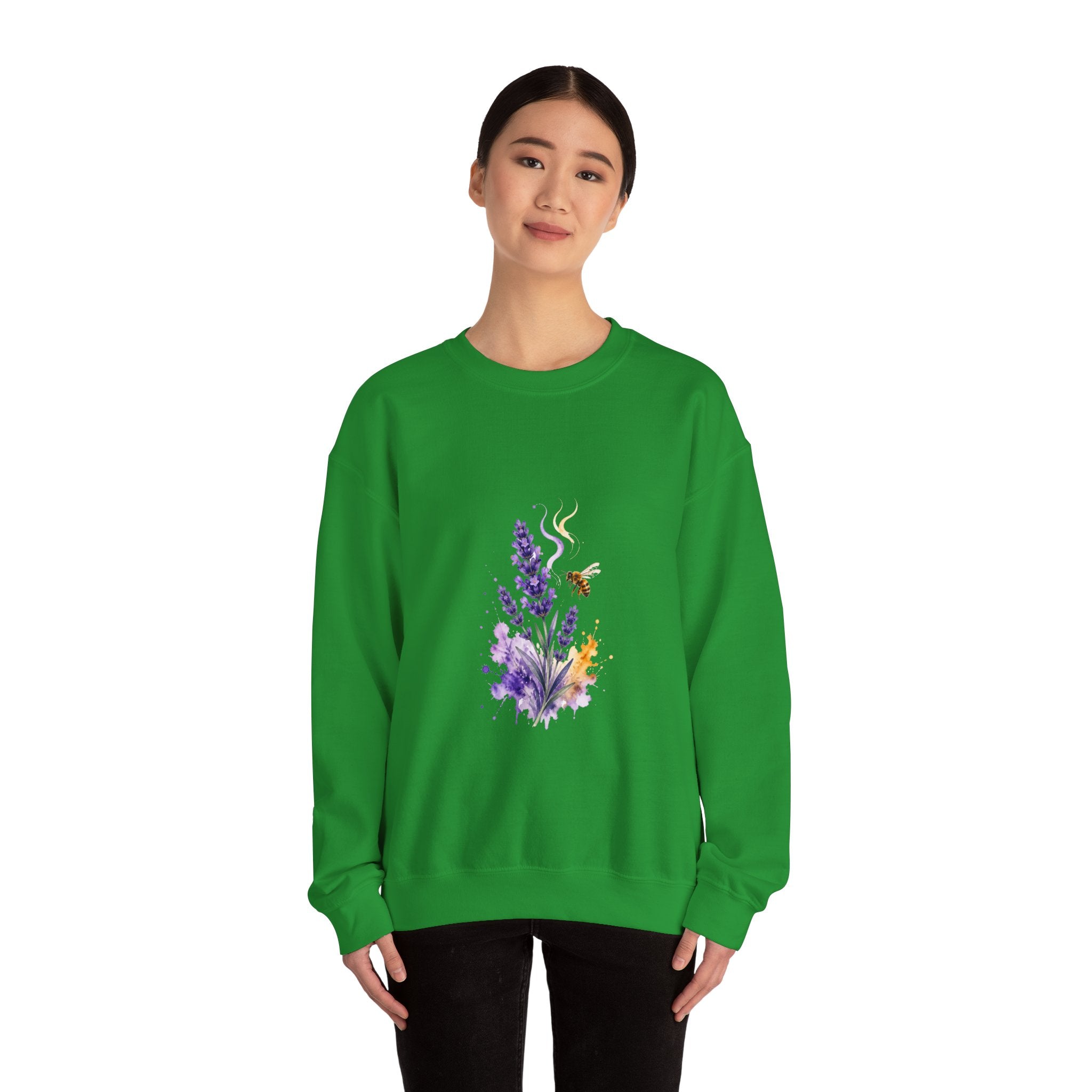 Matching Couple Sweatshirt - Lavender & Thistle Matching Couple Crewneck Sweatshirt Watercolor Art His Hers Engagement Gift - Design A