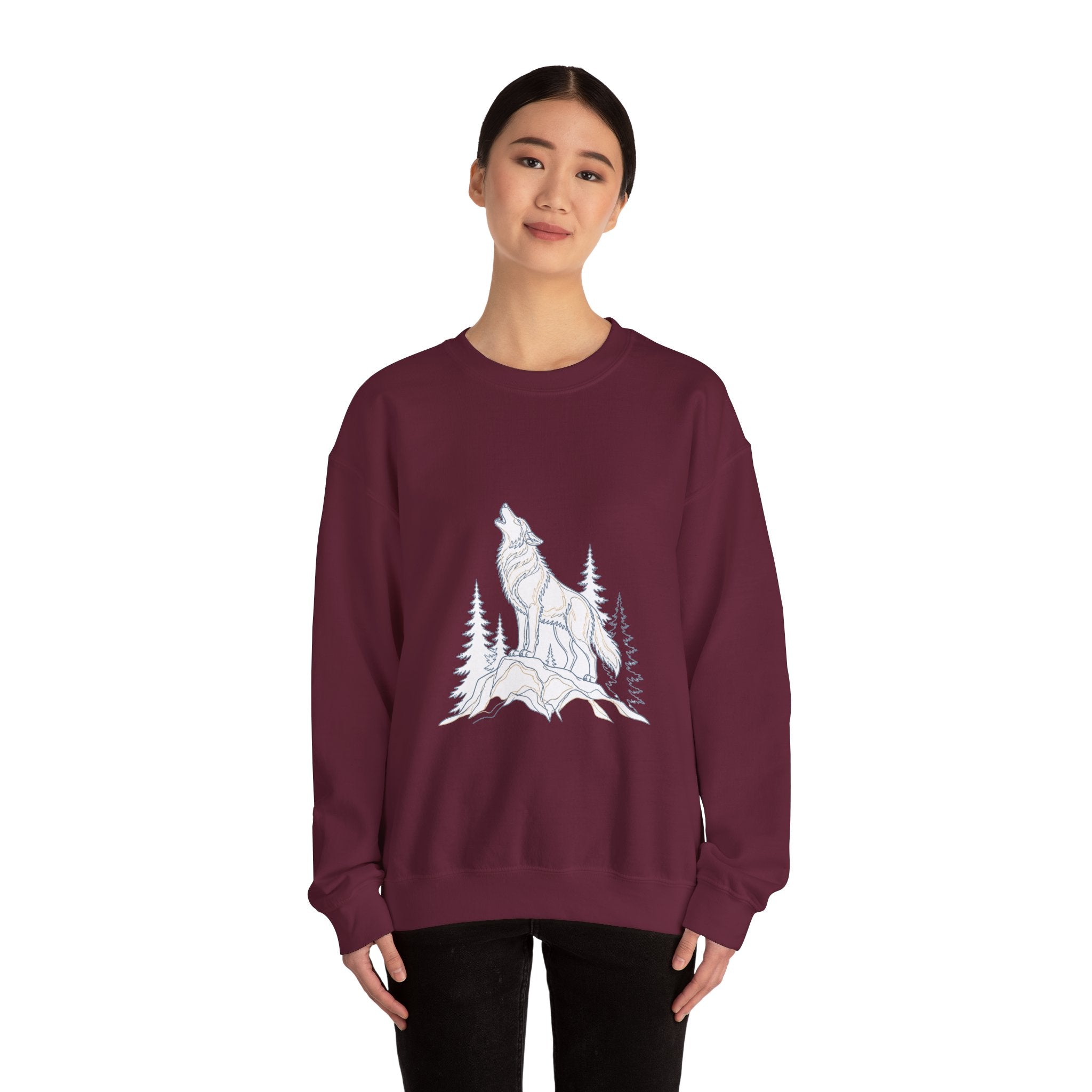 Matching Couple Sweatshirt - Wolf & Dove Matching Couple Comfort Colors Crew Minimalist Art His Hers Christmas Gift - Design A