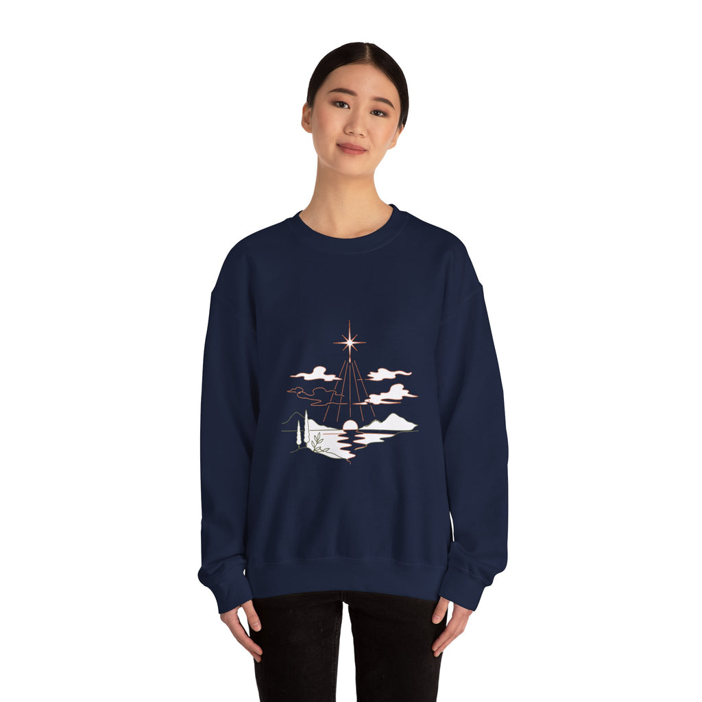 Matching Couple Sweatshirt - Evening & Morning Star Matching Couple Premium Fleece Sweatshirt Minimalist Art His Hers Christmas Gift - Design A