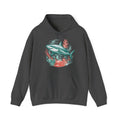 Matching Couple Sweatshirt - Shark & Dolphin Matching Couple Hooded Sweatshirt Vintage Art His Hers Wedding Gift - Design A