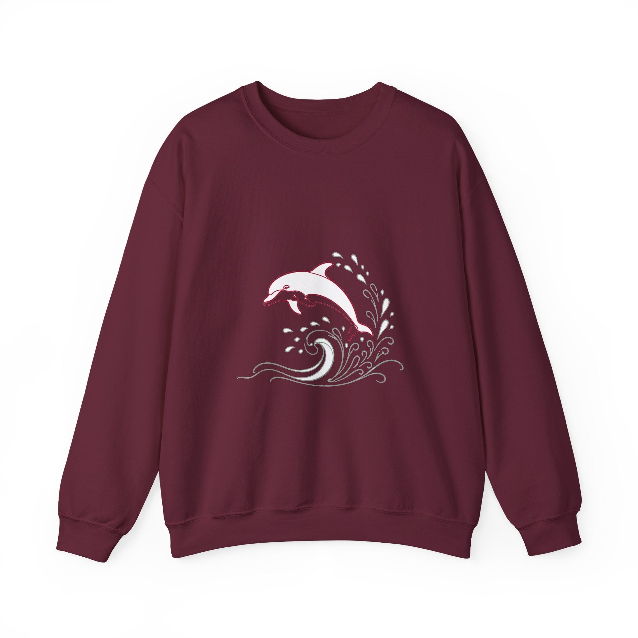 Matching Couple Sweatshirt - Shark & Dolphin Matching Couple Premium Fleece Sweatshirt Minimalist Art His Hers Christmas Gift - Design B