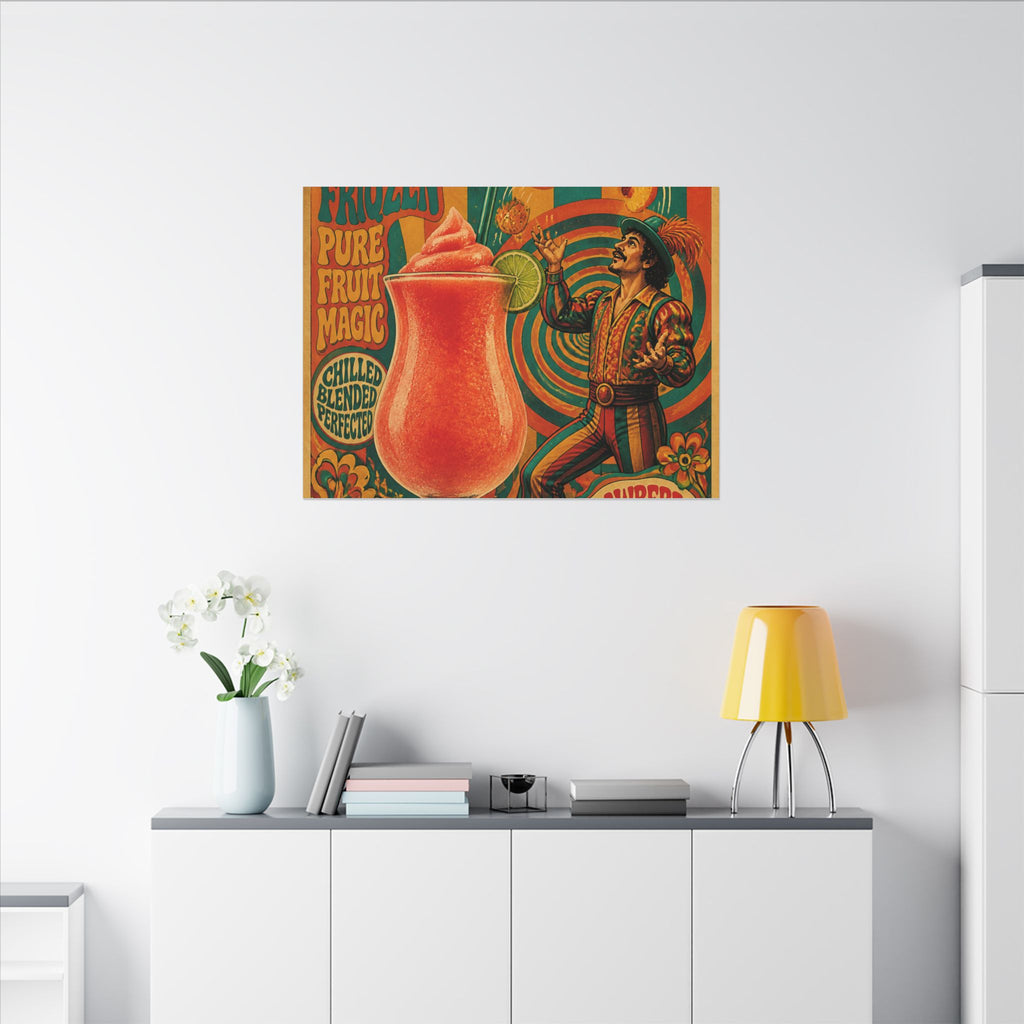 Daiquiri Fruit Juggler Wall Art Canvas 16×20 Psychedelic Cafe Decor Maximalist Print