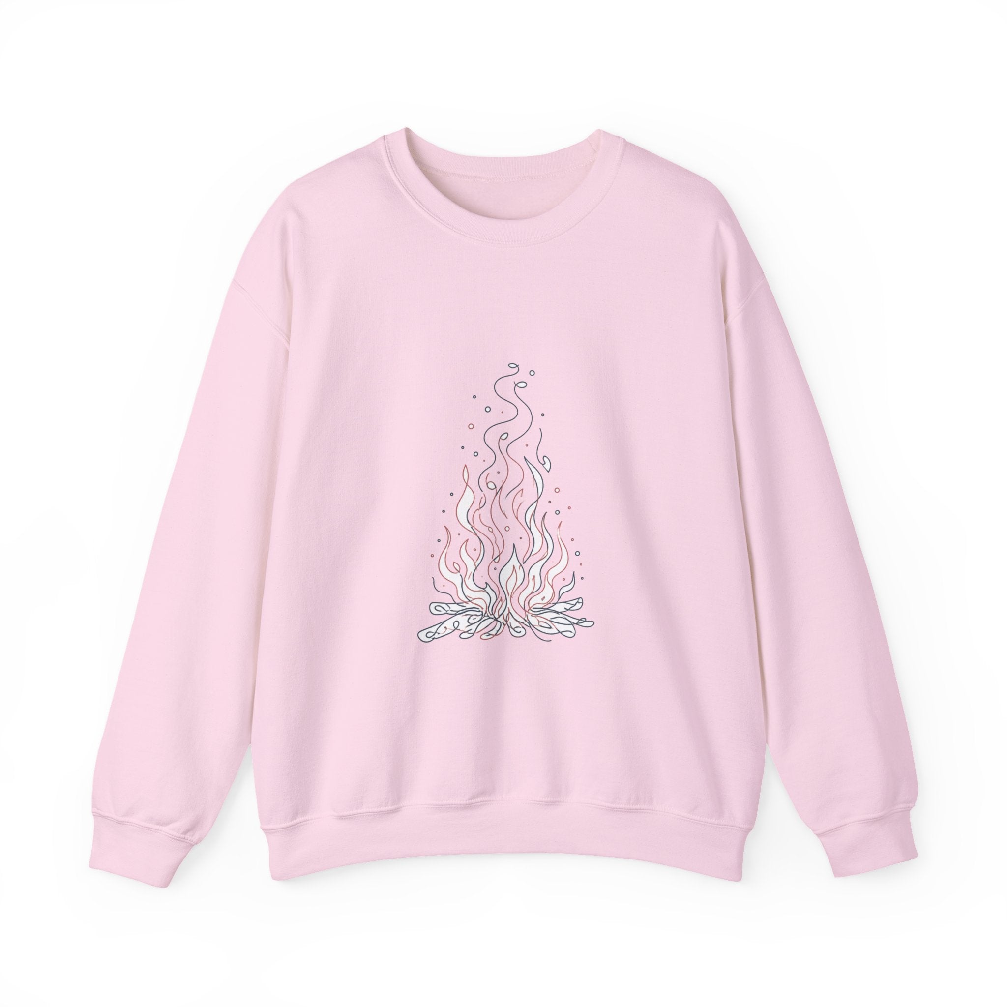 Matching Couple Sweatshirt - Wildfire & Waterfall Matching Couple Crewneck Sweatshirt Minimalist Art His Hers Valentine Gift - Design A
