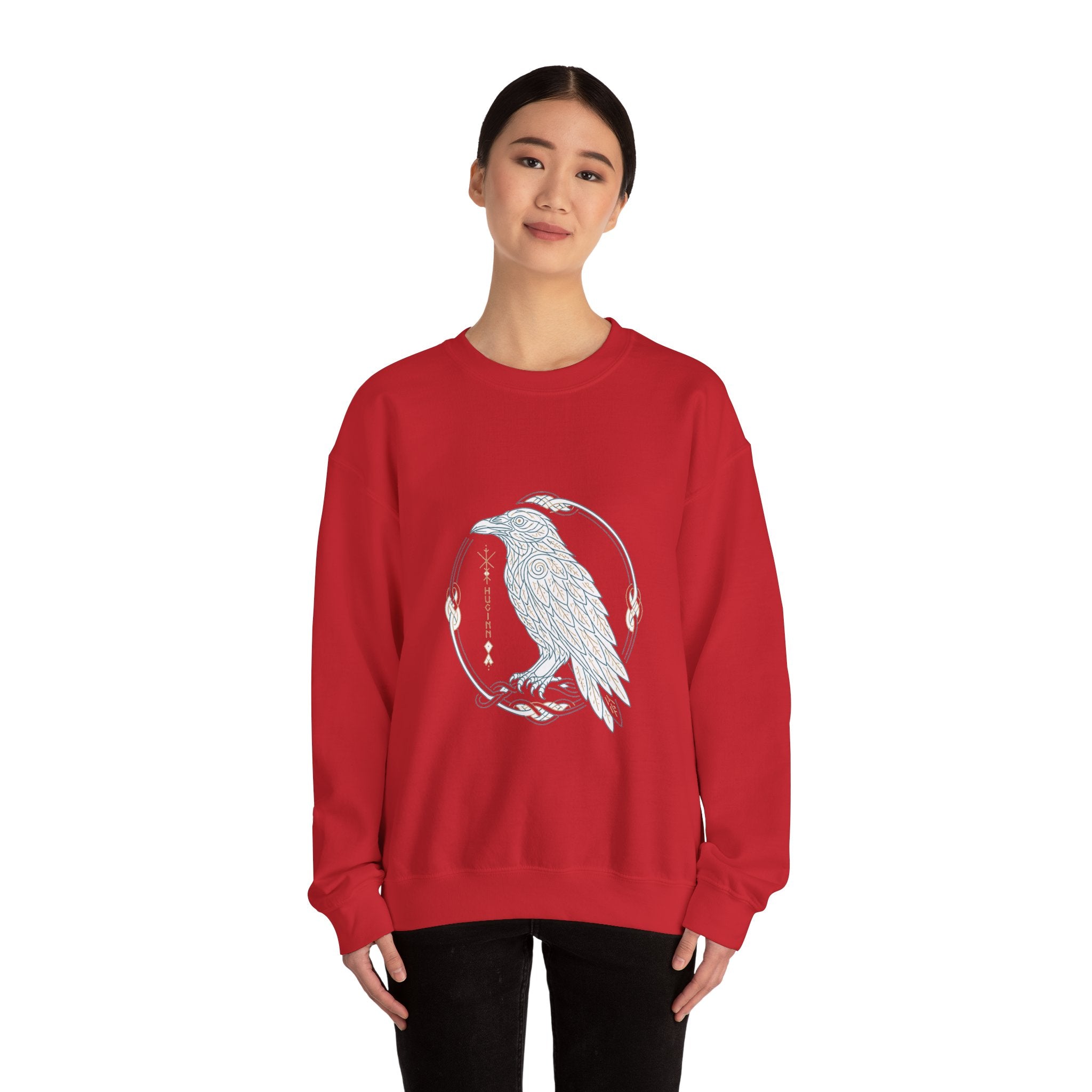 Matching Couple Sweatshirt - Huginn & Muninn Matching Couple Comfort Colors Crew Minimalist Art His Hers Christmas Gift - Design A