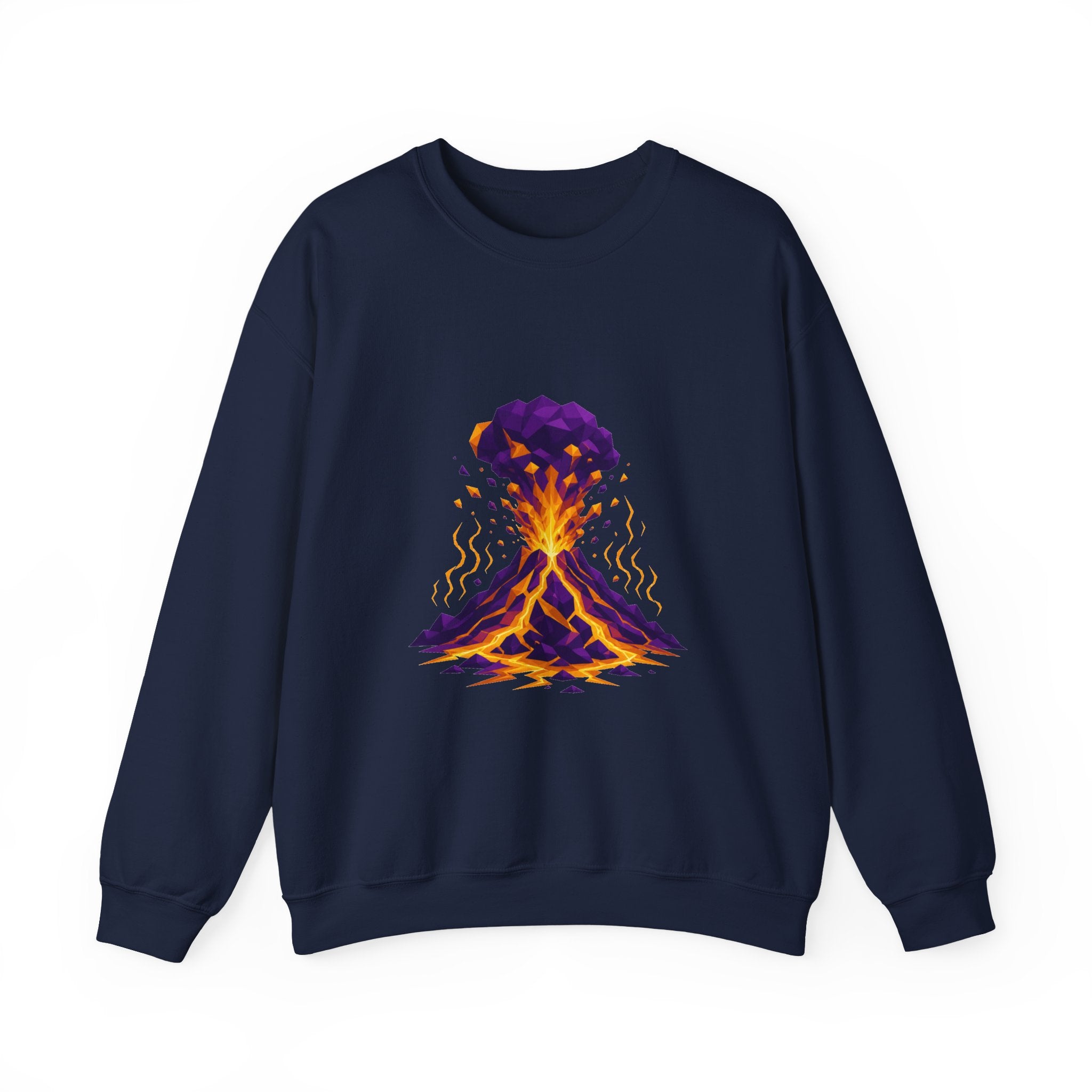 Matching Couple Sweatshirt - Volcano & Glacier Matching Couple Crewneck Sweatshirt Geometric Art His Hers Couple Gift - Design A