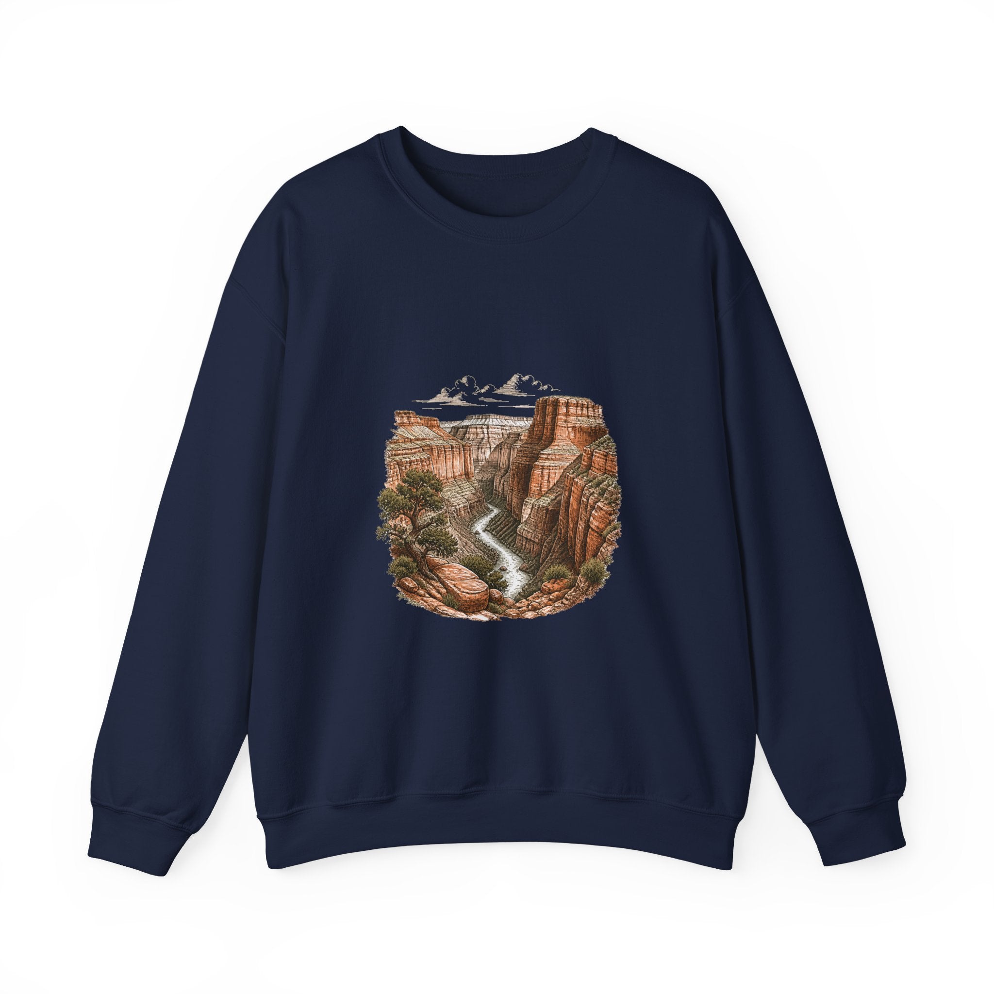 Matching Couple Sweatshirt - Lavender Fields & Canyon Matching Couple Premium Fleece Sweatshirt Hand-Drawn Art His Hers Anniversary Gift - Design B