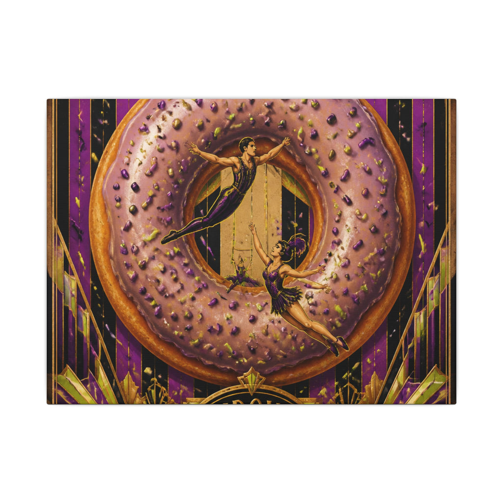 Donut Circus Ring Wall Art Canvas 16×20 Art Deco Entryway Decor Maximalist Print