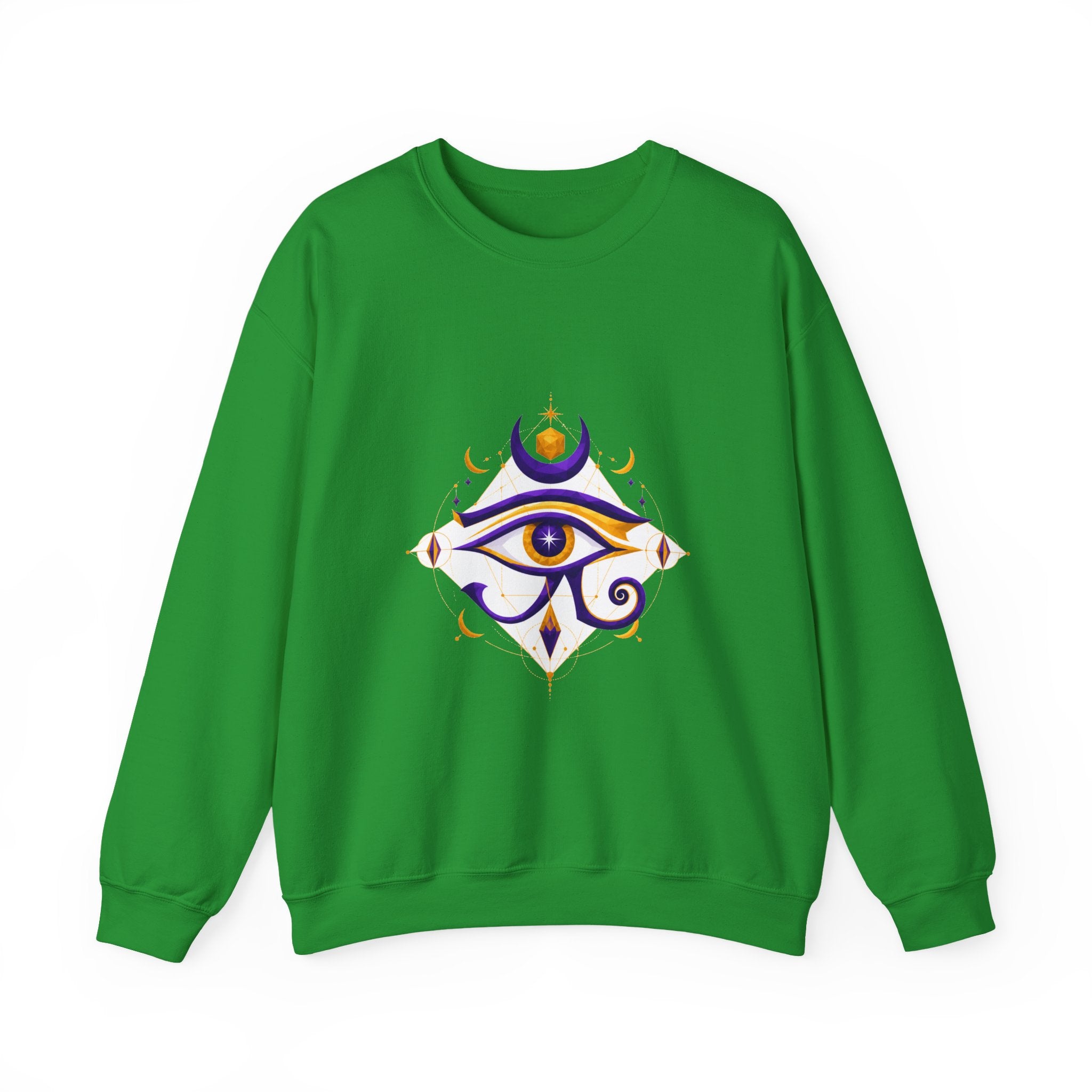 Matching Couple Sweatshirt - Eye of Ra & Horus Matching Couple Premium Fleece Sweatshirt Geometric Art His Hers Love Gift - Design B