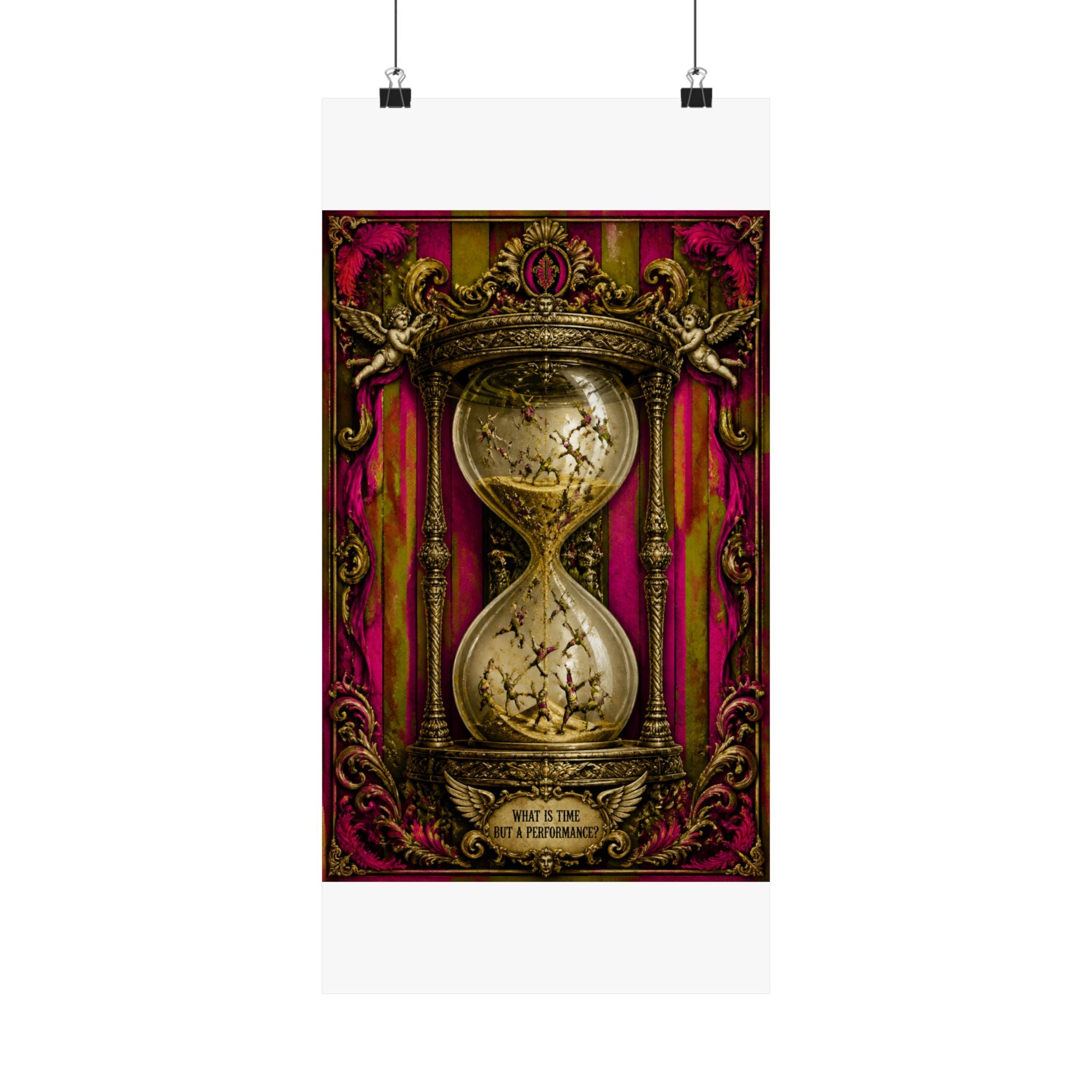 Hourglass Acrobats Wall Art Poster 24×36 Baroque Studio Decor Maximalist Print