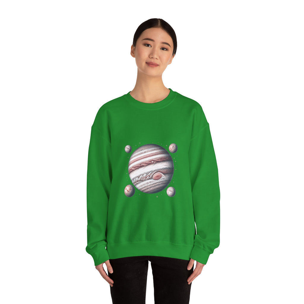 Matching Couple Sweatshirt - Saturn & Jupiter Matching Couple Crewneck Sweatshirt Hand-Drawn Art His Hers Best Friend Gift - Design B