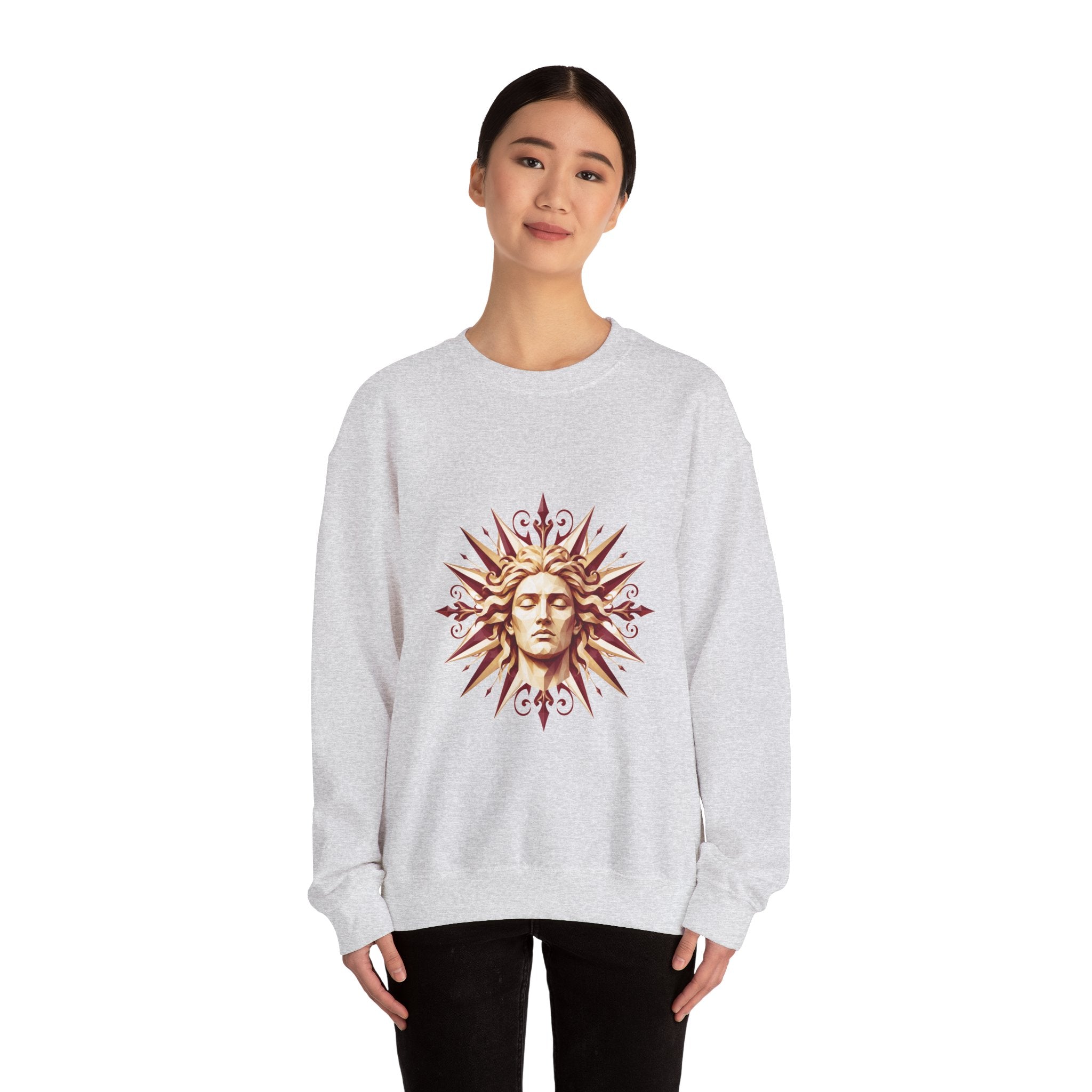 Matching Couple Sweatshirt - Helios & Selene Matching Couple Comfort Colors Crew Geometric Art His Hers Love Gift - Design A