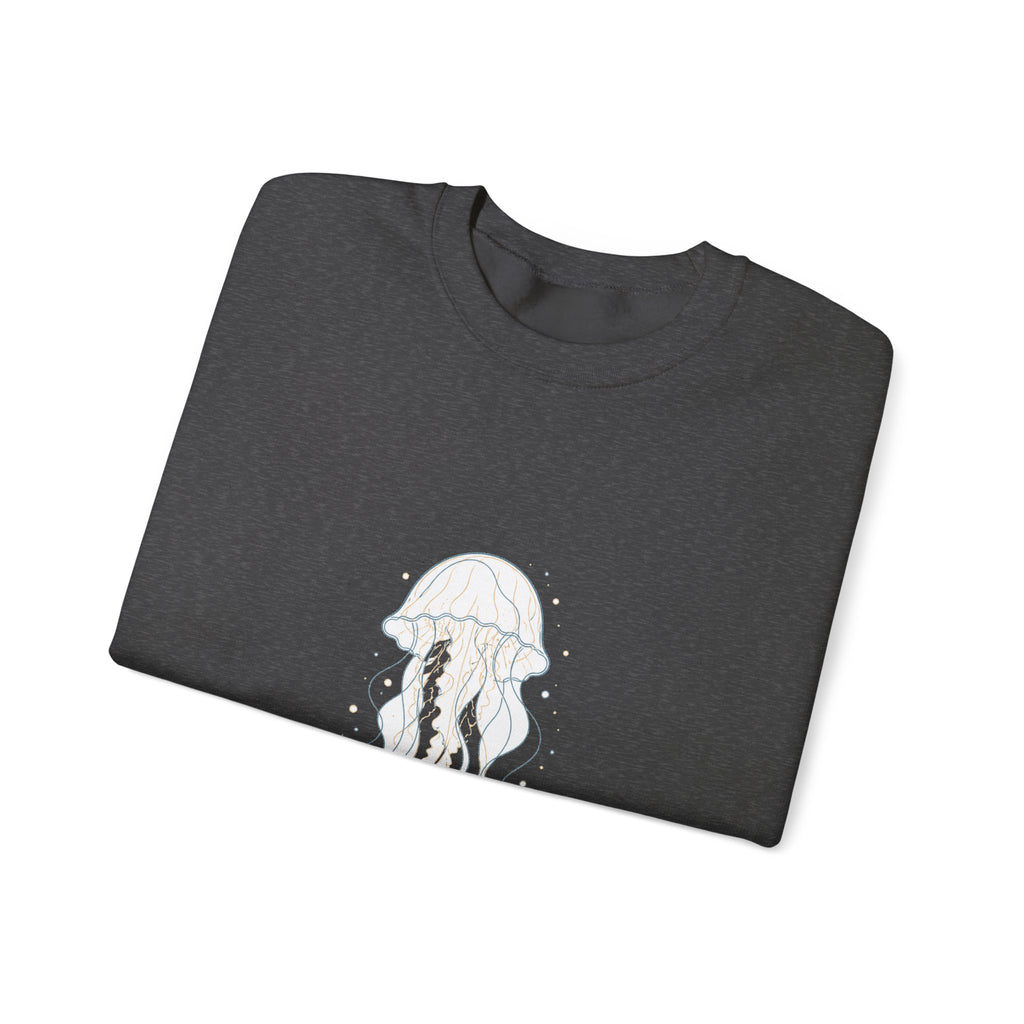 Matching Couple Sweatshirt - Octopus & Jellyfish Matching Couple Crewneck Sweatshirt Minimalist Art His Hers Valentine Gift - Design B