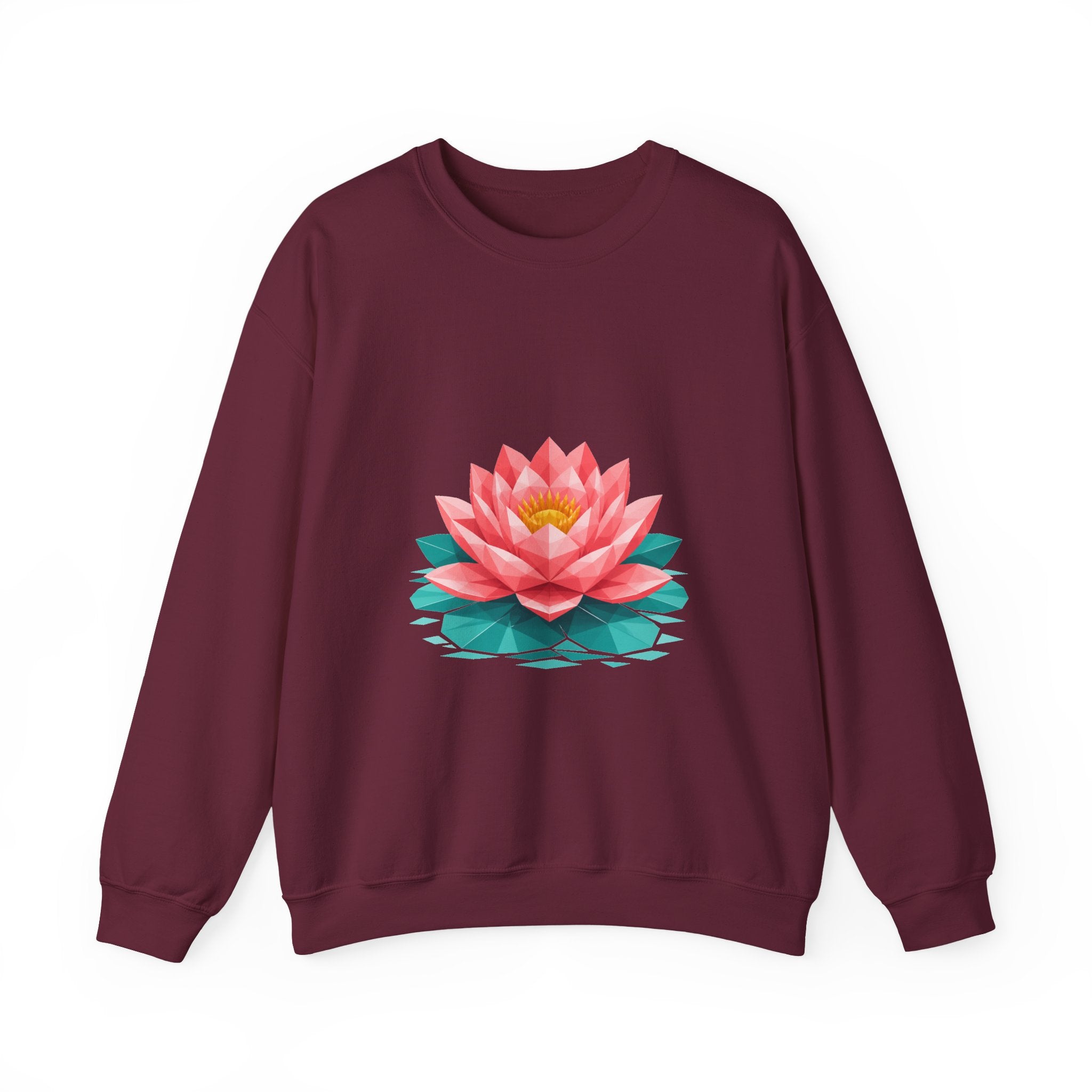 Matching Couple Sweatshirt - Open & Closed Lotus Matching Couple Premium Fleece Sweatshirt Geometric Art His Hers Love Gift - Design A