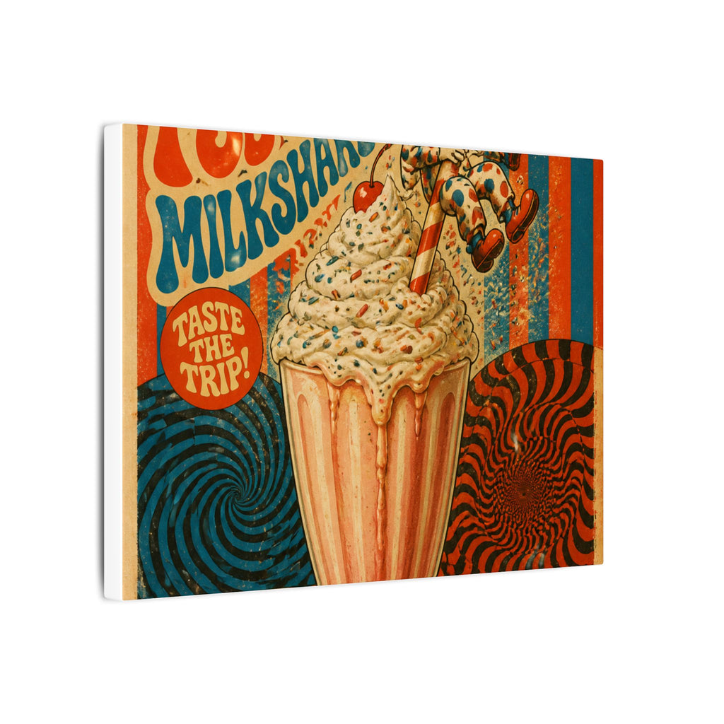 Milkshake Slide Clown Wall Art Canvas 24×36 Psychedelic Dining Room Decor Maximalist Print