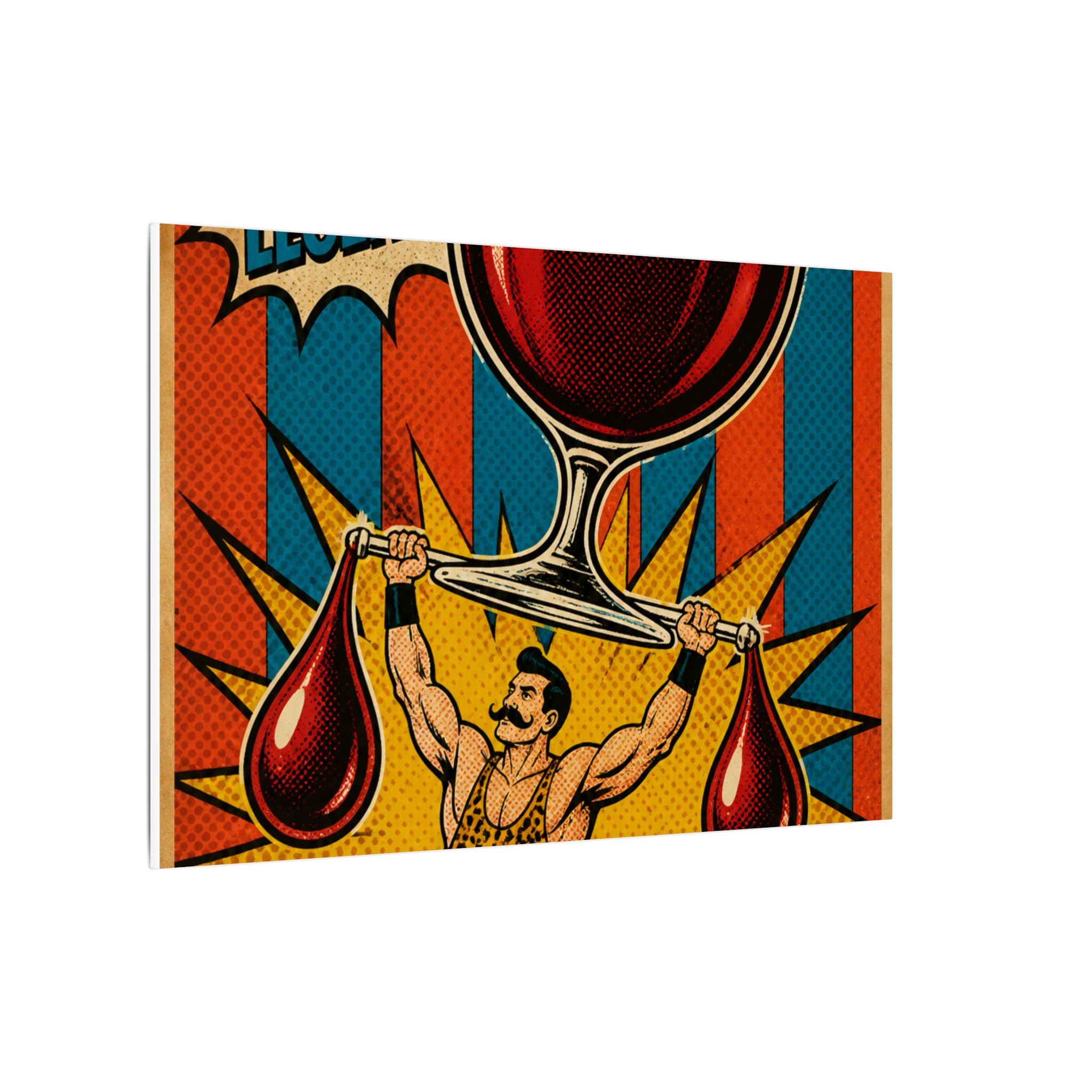 Wine Glass Strongman Wall Art Canvas 16×20 Pop Art Living Room Decor Maximalist Print