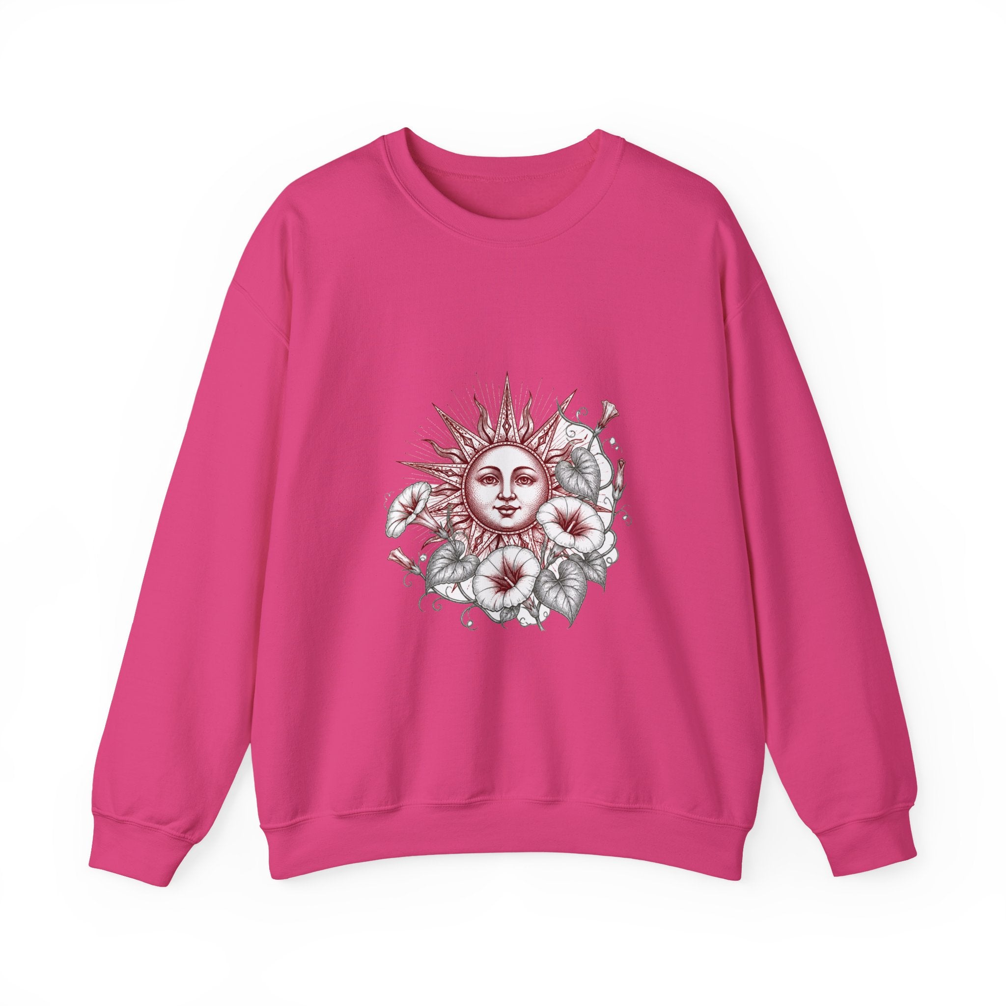 Matching Couple Sweatshirt - Sun & Moon Matching Couple Crewneck Sweatshirt Hand-Drawn Art His Hers Best Friend Gift - Design B